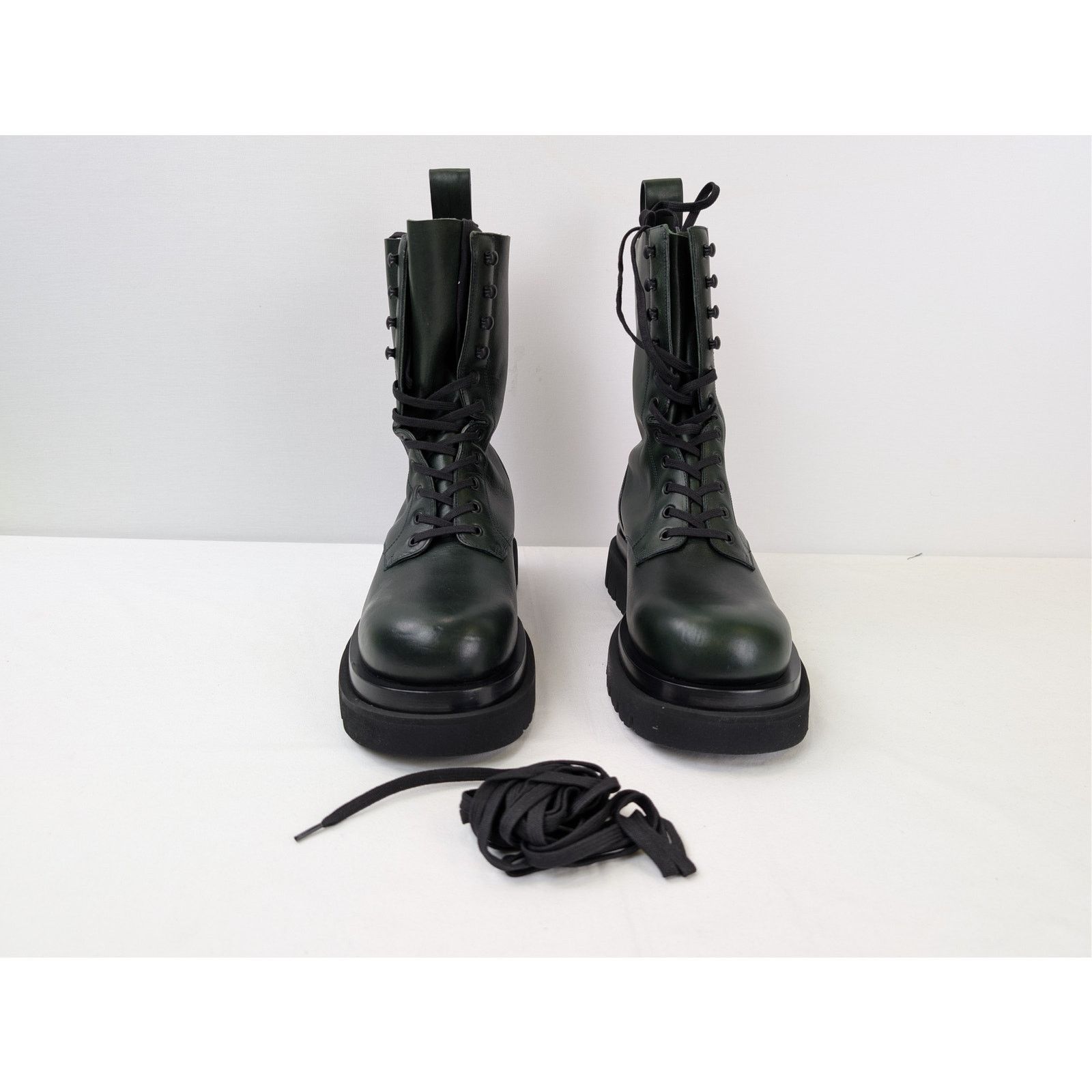 Bottega Veneta o1rshd1 Military Calf Lug Boots in Bottle Green Size US 11 / EU 44 - 9 Thumbnail