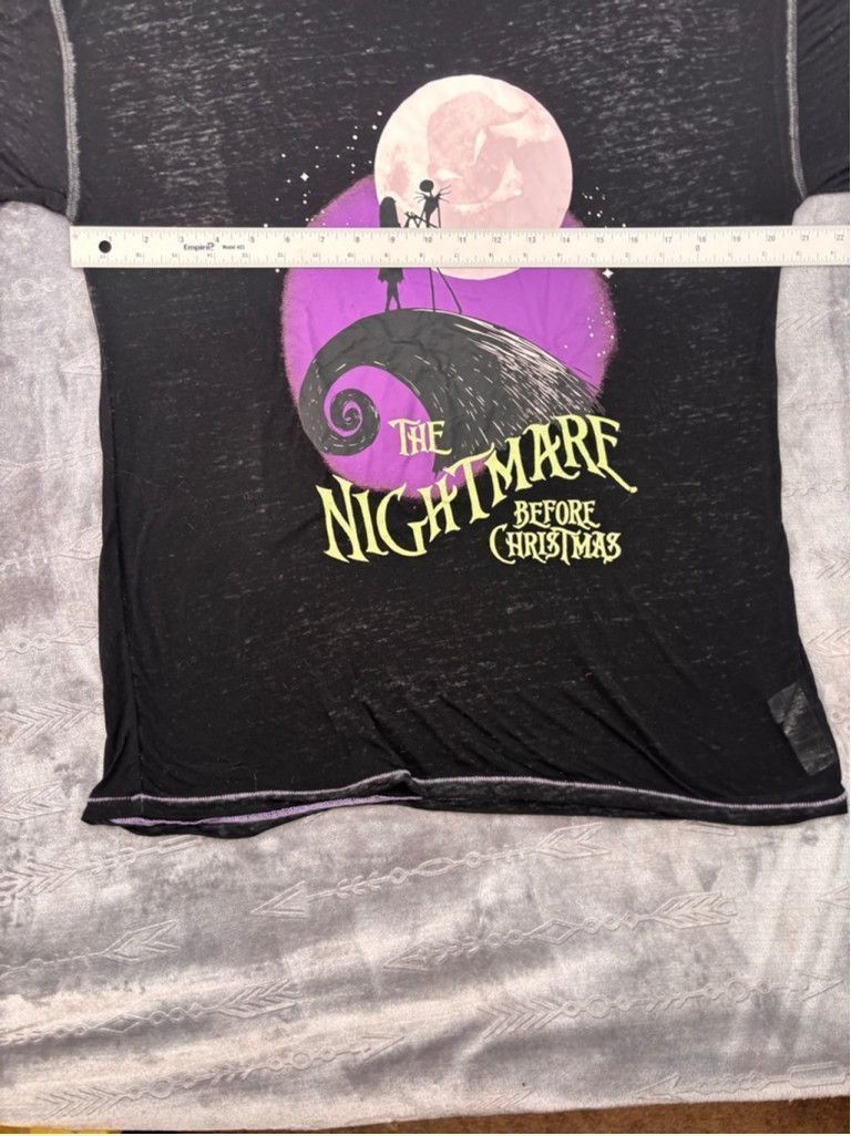 Disney Women's Disney Nightmare Before Christmas T-Shirt M/L Black Size L / US 10 / IT 46 - 2 Thumbnail