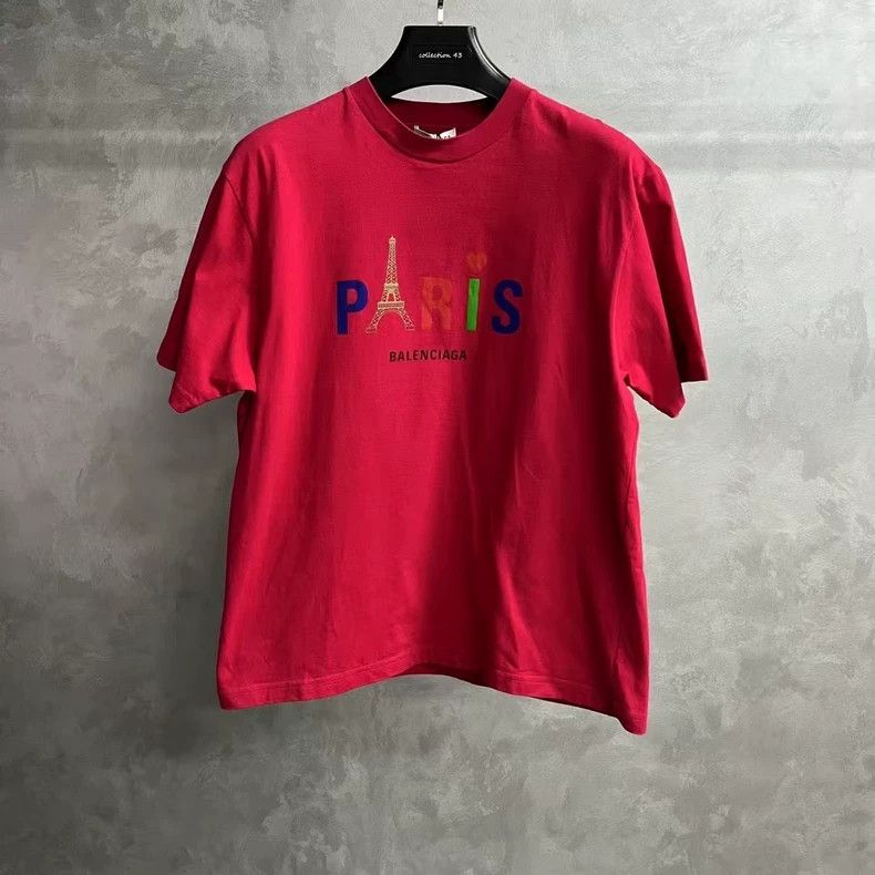 Other Balenciaga Red love letter logo pattern short sleeve Size US S / EU 44-46 / 1 - 1 Thumbnail