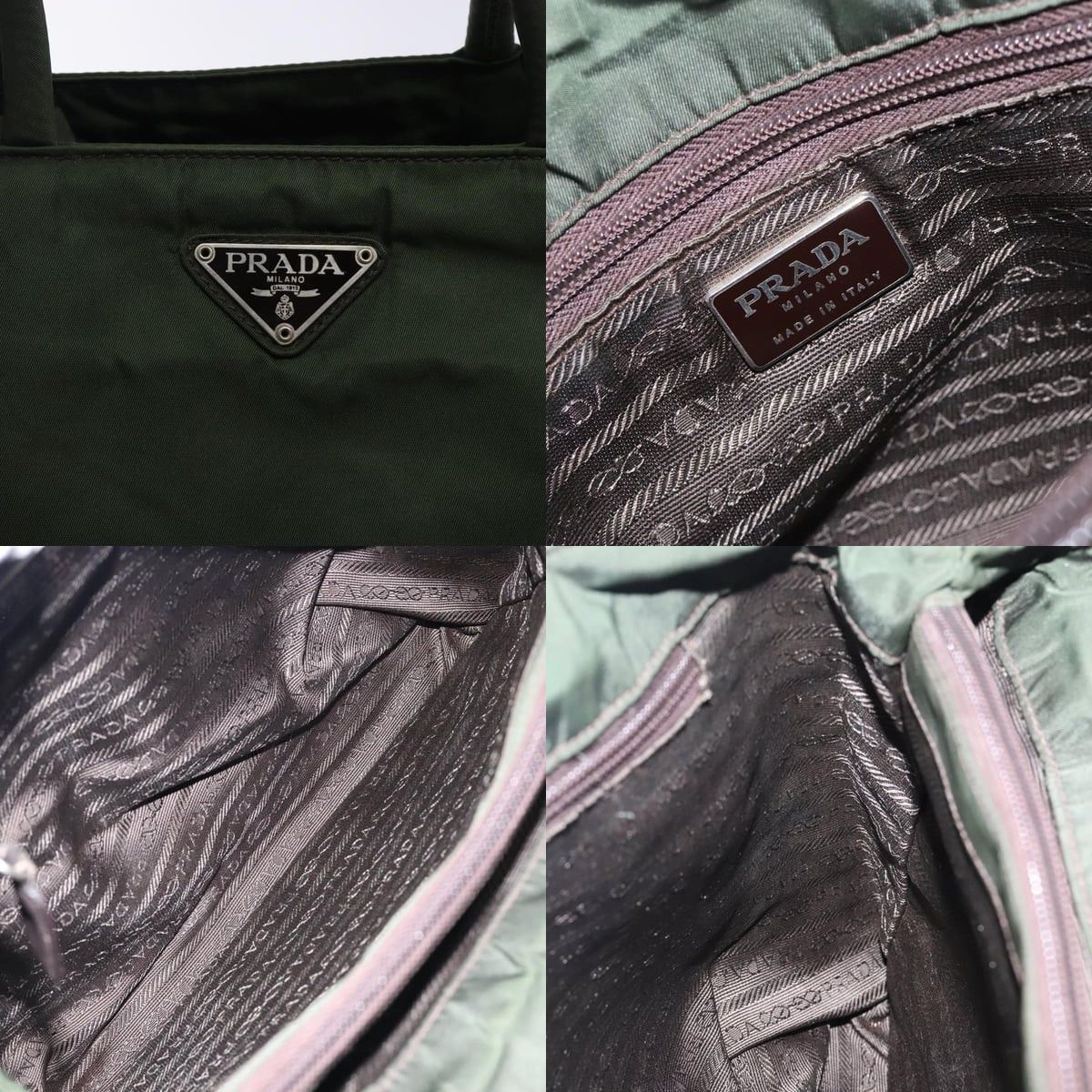 Prada PRADA Tote Bag Nylon Khaki Silver Size ONE SIZE - 11 Thumbnail