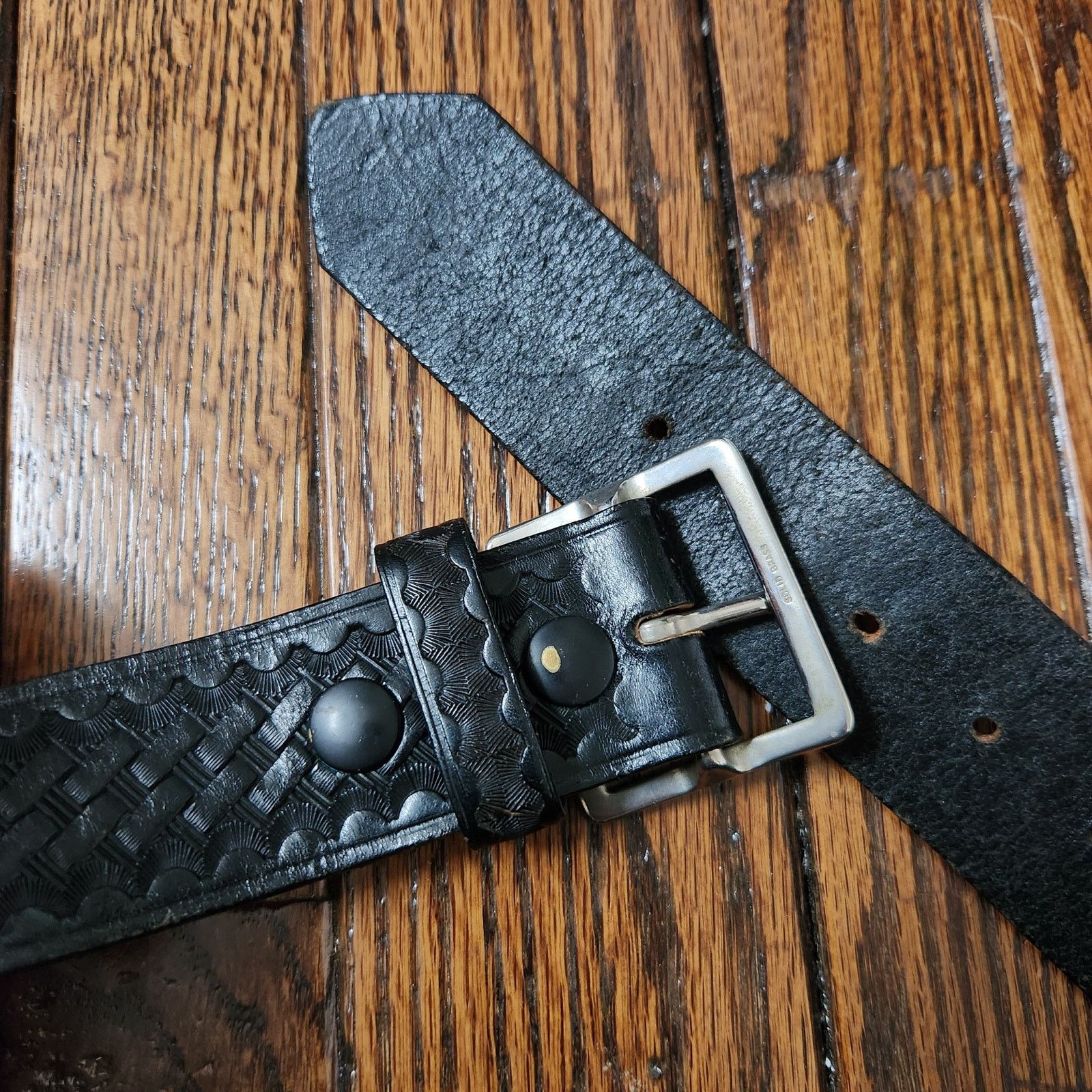 Other Jay-Pee Vintage Embossed Leather Basketweave Belt Black 36 Size 36 - 3 Thumbnail