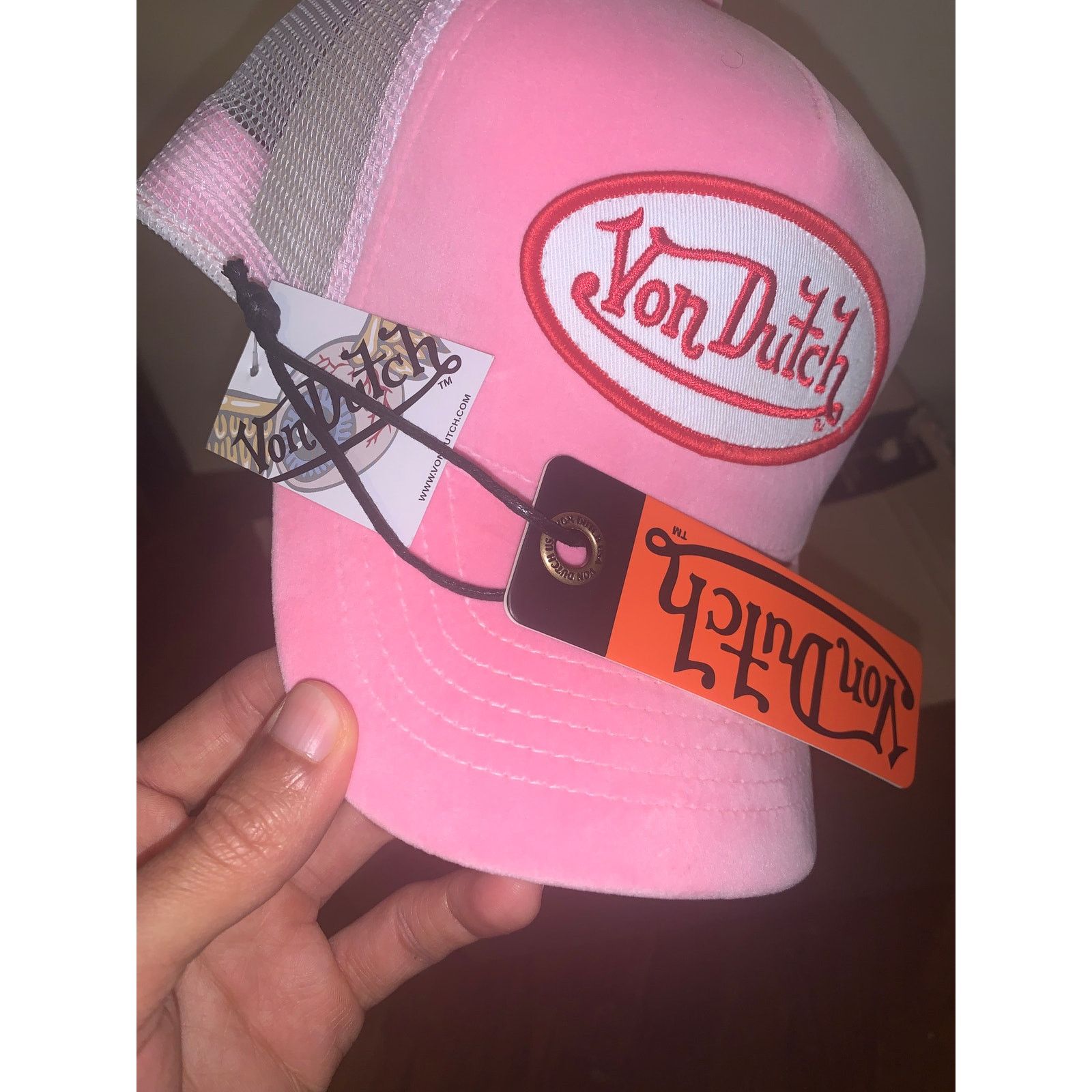 Von Dutch Von Dutch Pink Trucker Hat NWT Y2K Mesh Snapback Cap Size ONE SIZE - 8 Thumbnail