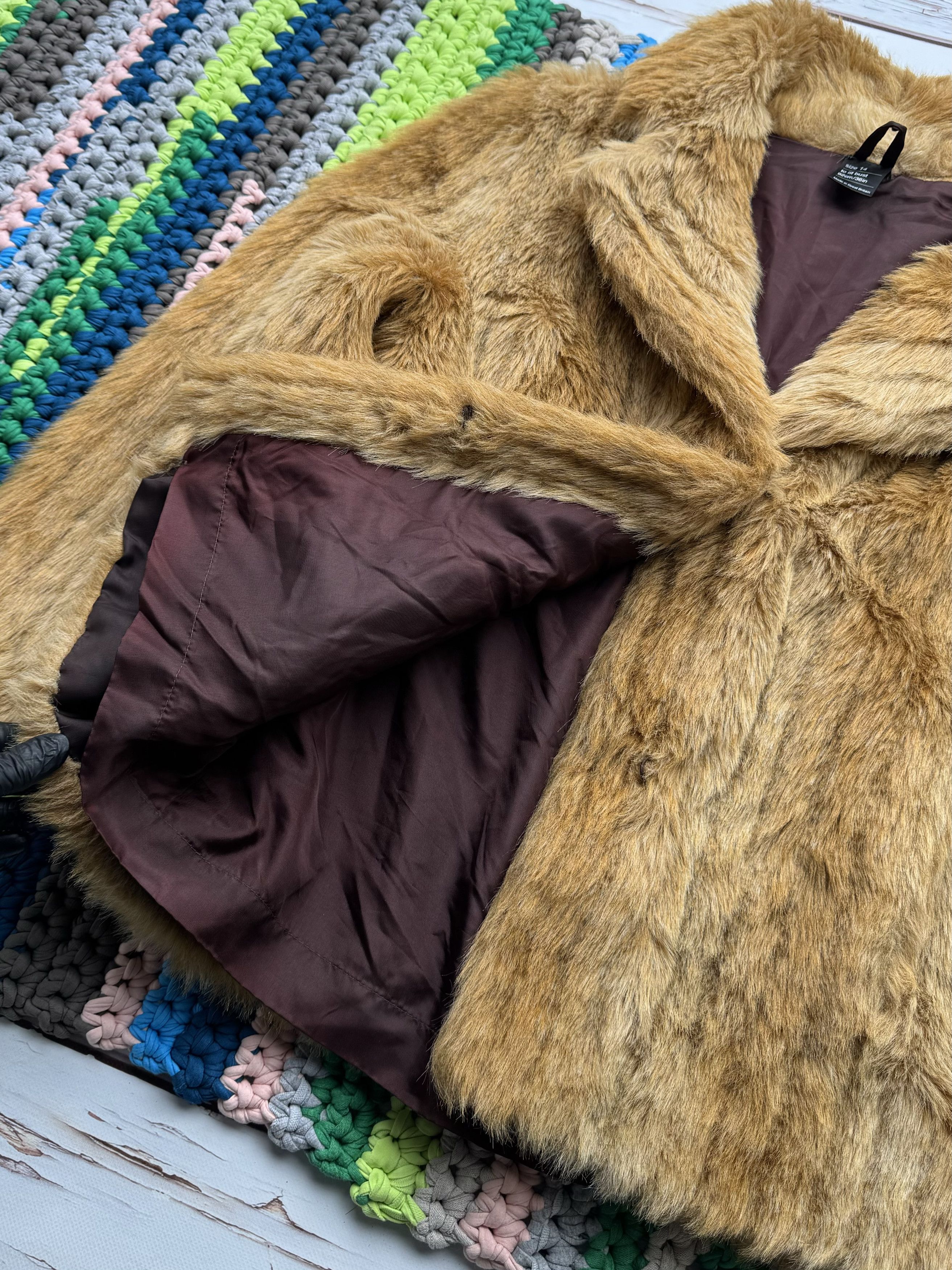 Vintage Vintage Faux Fur Coat (D15) Size L / US 10 / IT 46 - 5 Thumbnail