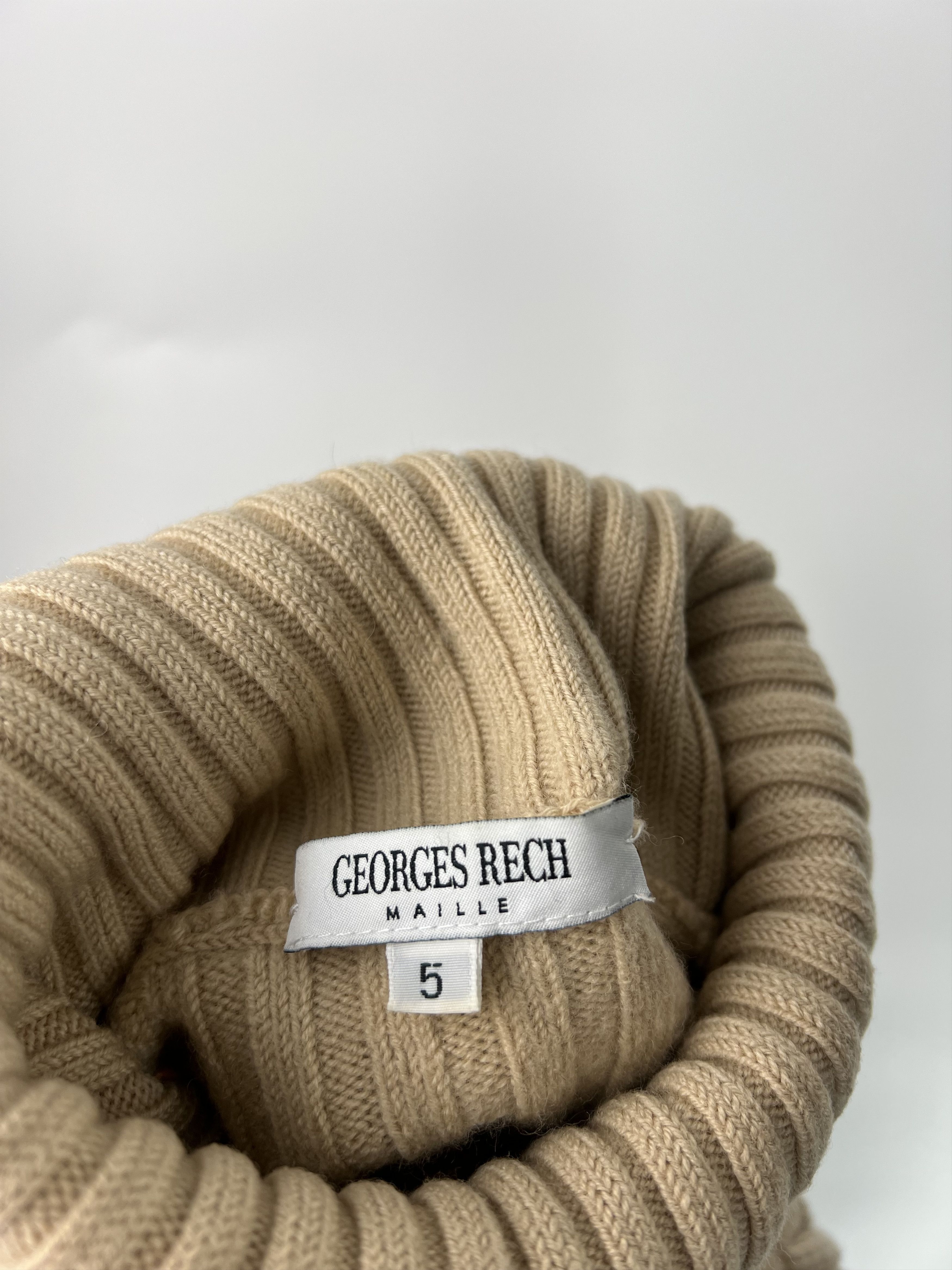 Designer × Vintage Georges Rech Vtg 100% Merino Wool Ribbed Turtleneck Sweater Size S / US 4 / IT 40 - 5 Thumbnail