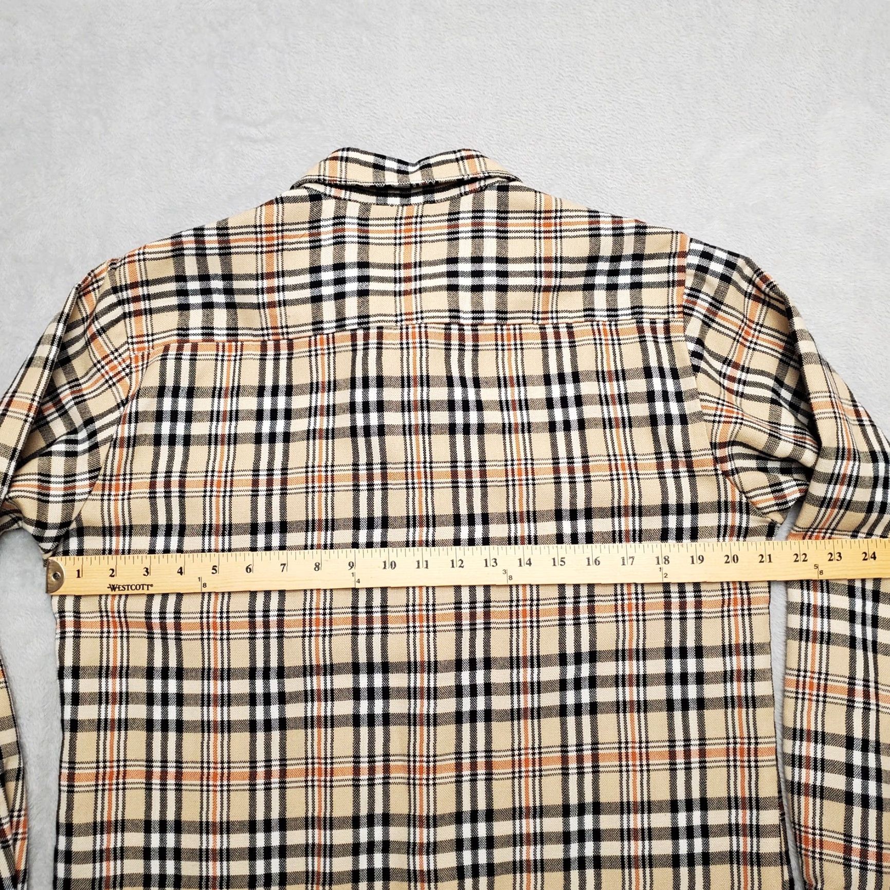 Blair VINTAGE John Blair Shirt Mens M Tan Plaid Flannel Button Long Sleeve Mens Size US M / EU 48-50 / 2 - 7 Thumbnail
