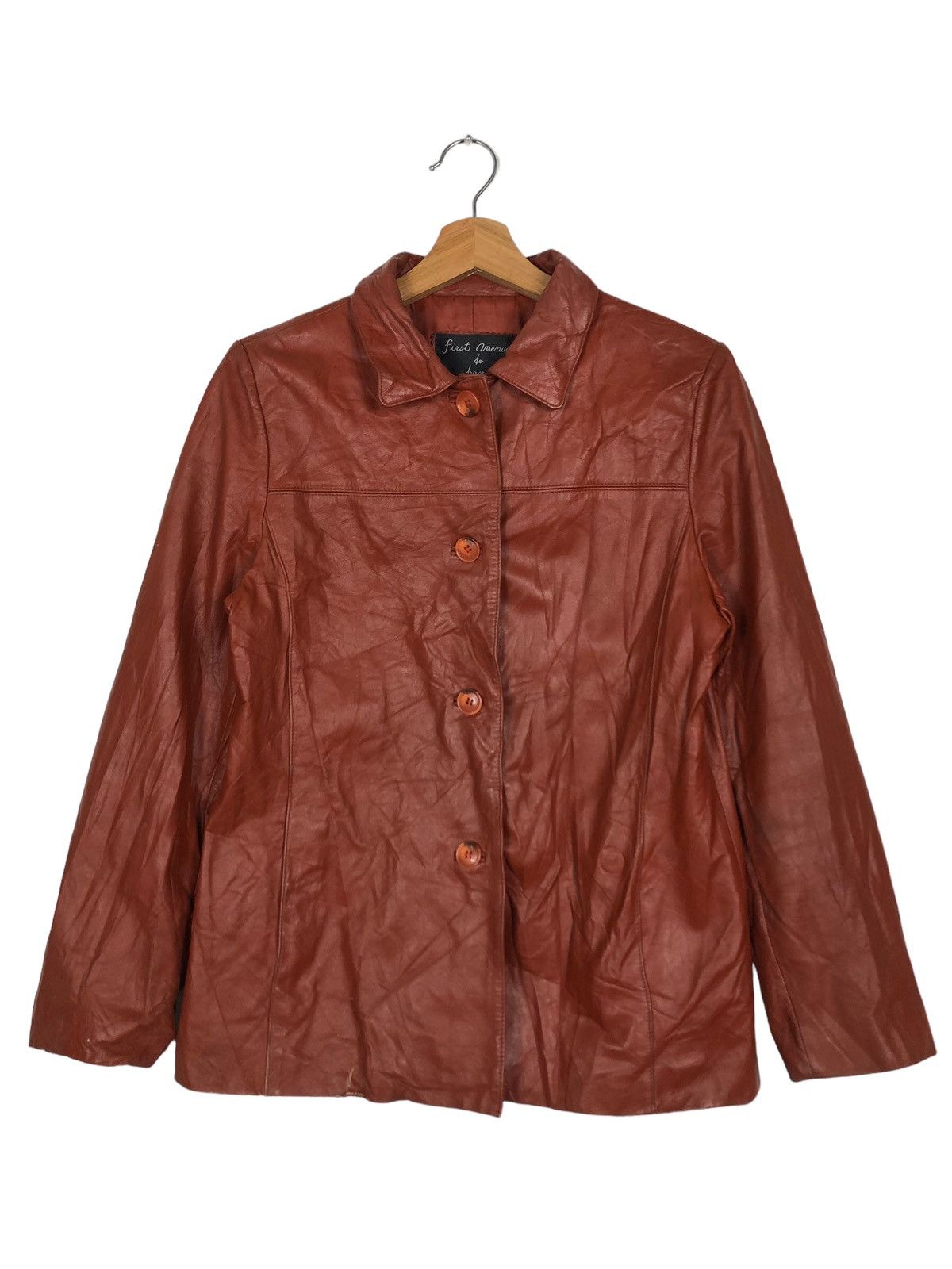 Japanese Brand 🔥VINTAGE LEATHER JACKET FIRST AVENUE DE POUR JAPAN MADE Size US L / EU 52-54 / 3 - 1 Thumbnail