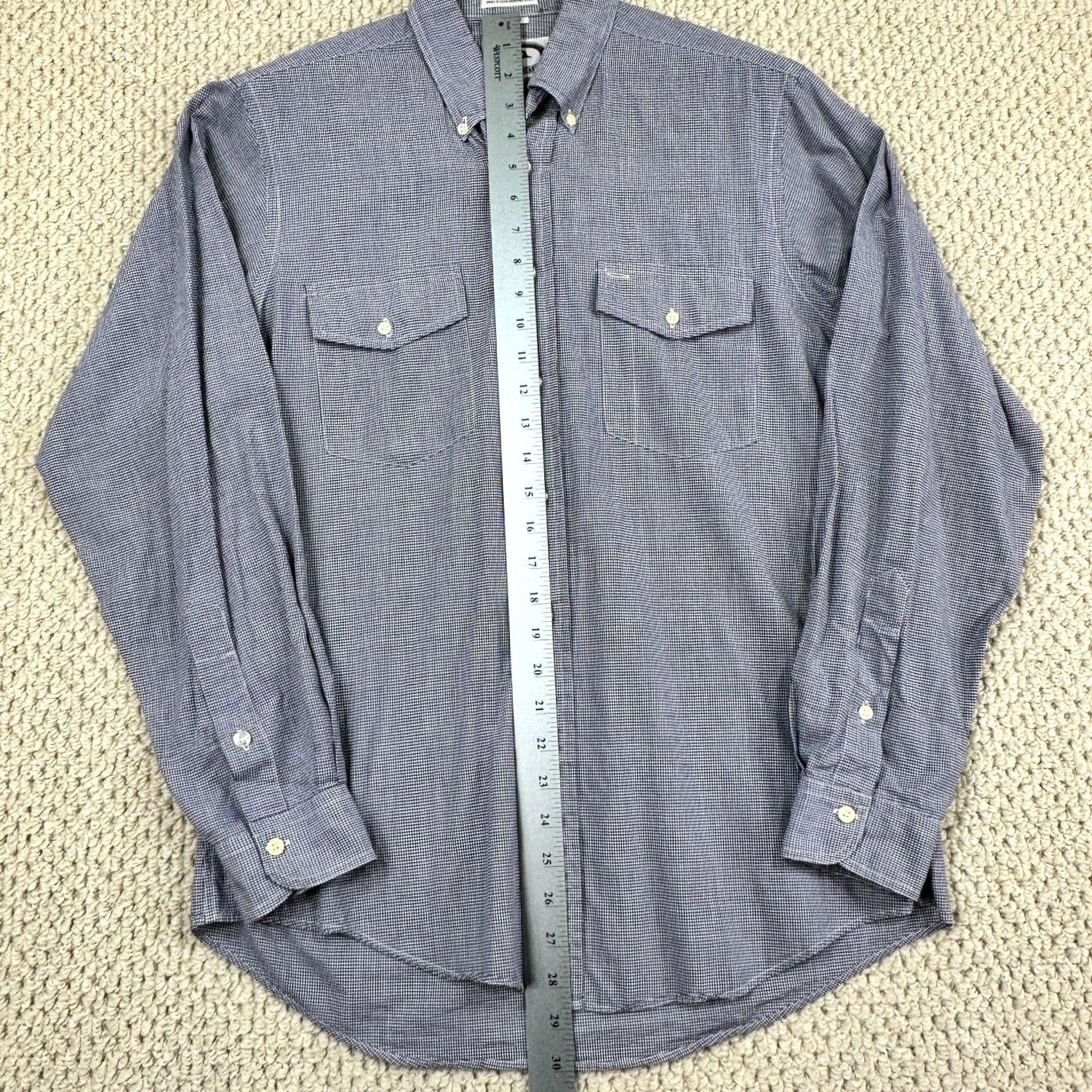 Vintage VINTAGE Bert Pulitzer Shirt Mens 15.5-34 Blue Gingham Button Long Sleeve Size 42R - 5 Thumbnail