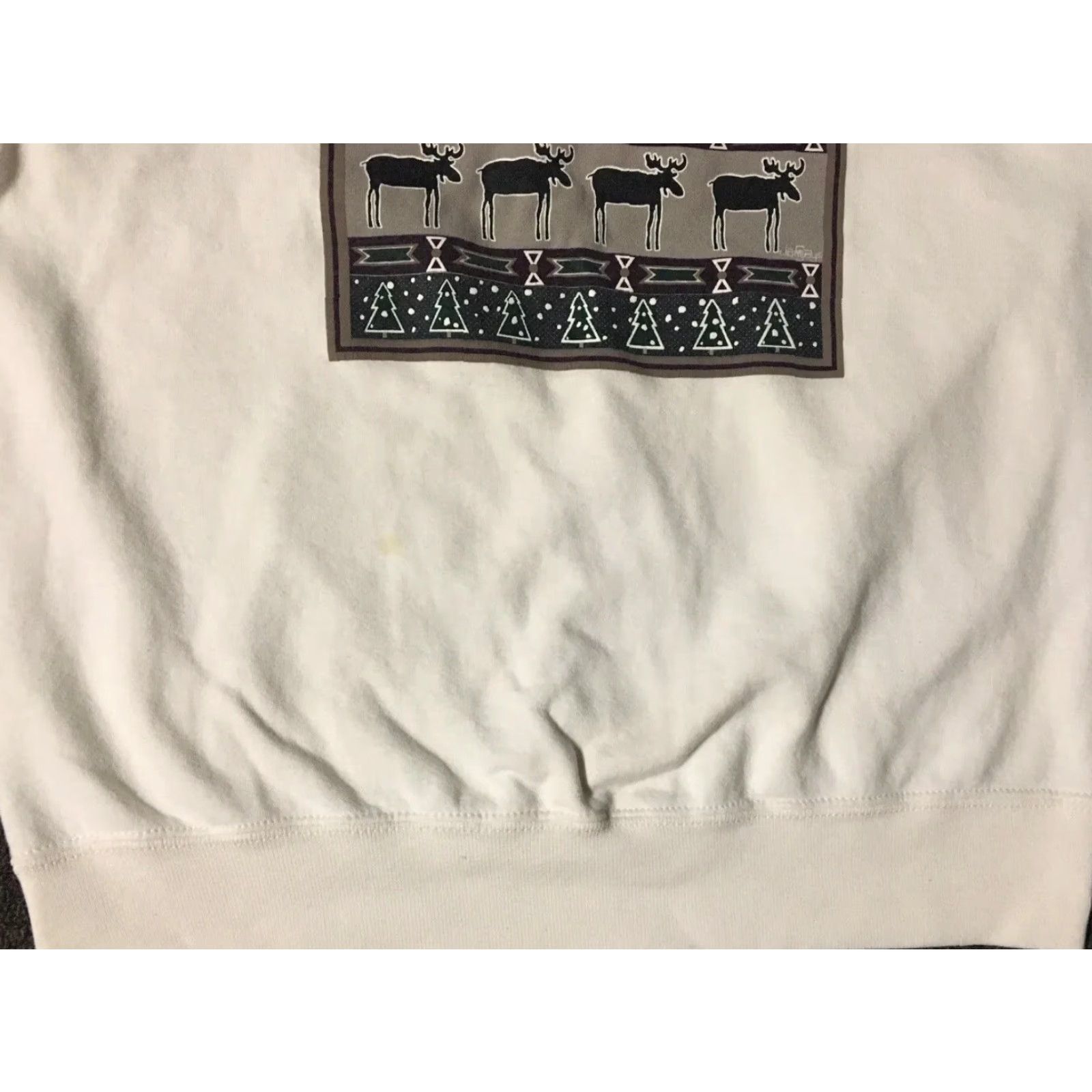 Vintage Vtg 90s Moose Faded Sweatshirt S USA Wildlife Nature Snow Animal Art Grunge 80s Size US S / EU 44-46 / 1 - 3 Thumbnail