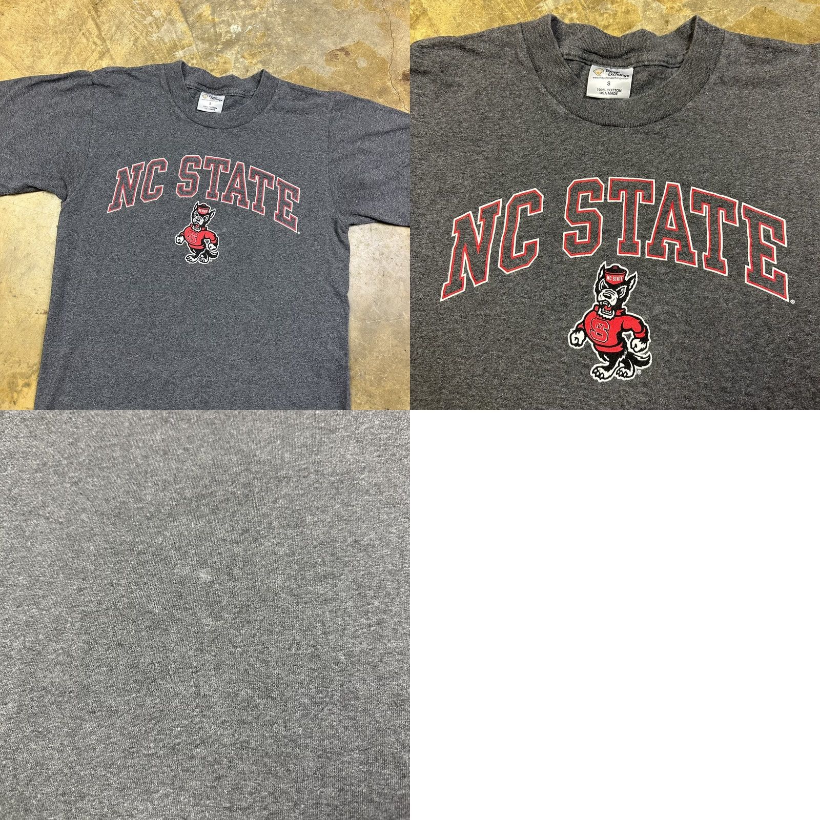 Vintage VINTAGE The Cotton Exchange NC State Wolfpack Graphic T-Shirt Unisex Adults Small Gray 90s Front Graphic Made USA Size US S / EU 44-46 / 1 - 8 Thumbnail
