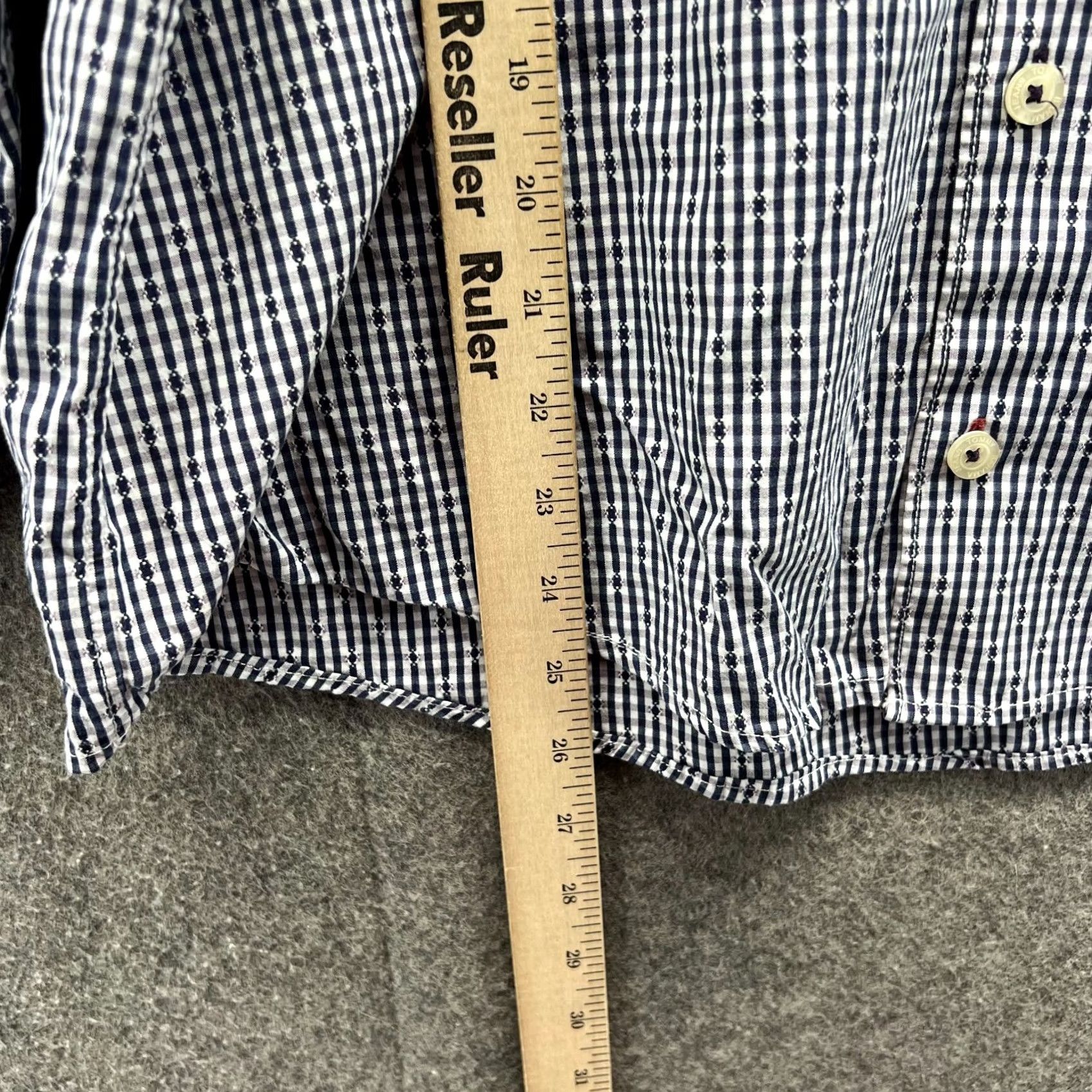 Tommy Bahama VINTAGE Tommy Bahama Shirt Womens Large Blue Striped Button-Down Island Crafted Gingham Size L / US 10 / IT 46 - 4 Thumbnail