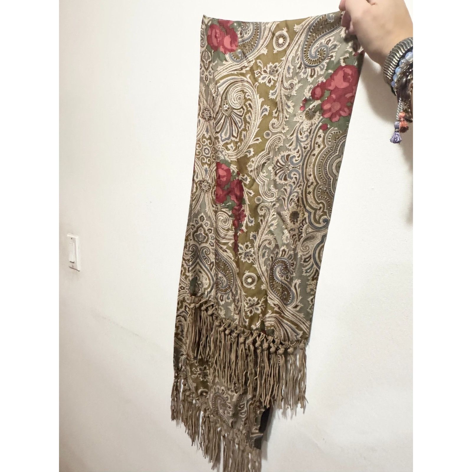 Vintage Spinoso scarves long silk scarf with suede tassels Size ONE SIZE - 3 Thumbnail
