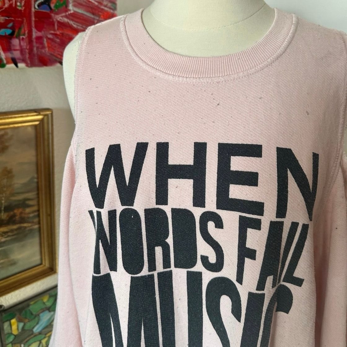 Forever 21 forever 21 music graphic cold shoulder long sleeve shirt Size S / US 4 / IT 40 - 2 Thumbnail