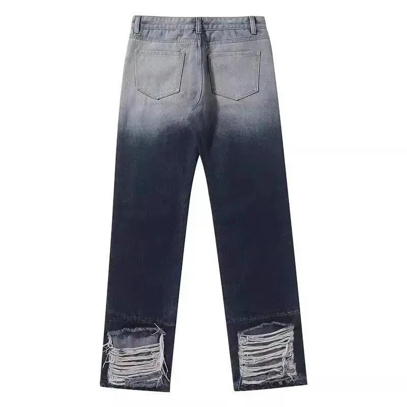 Japanese Brand Loose Dyed Embroidered Jeans Size US 32 / EU 48 - 3 Thumbnail