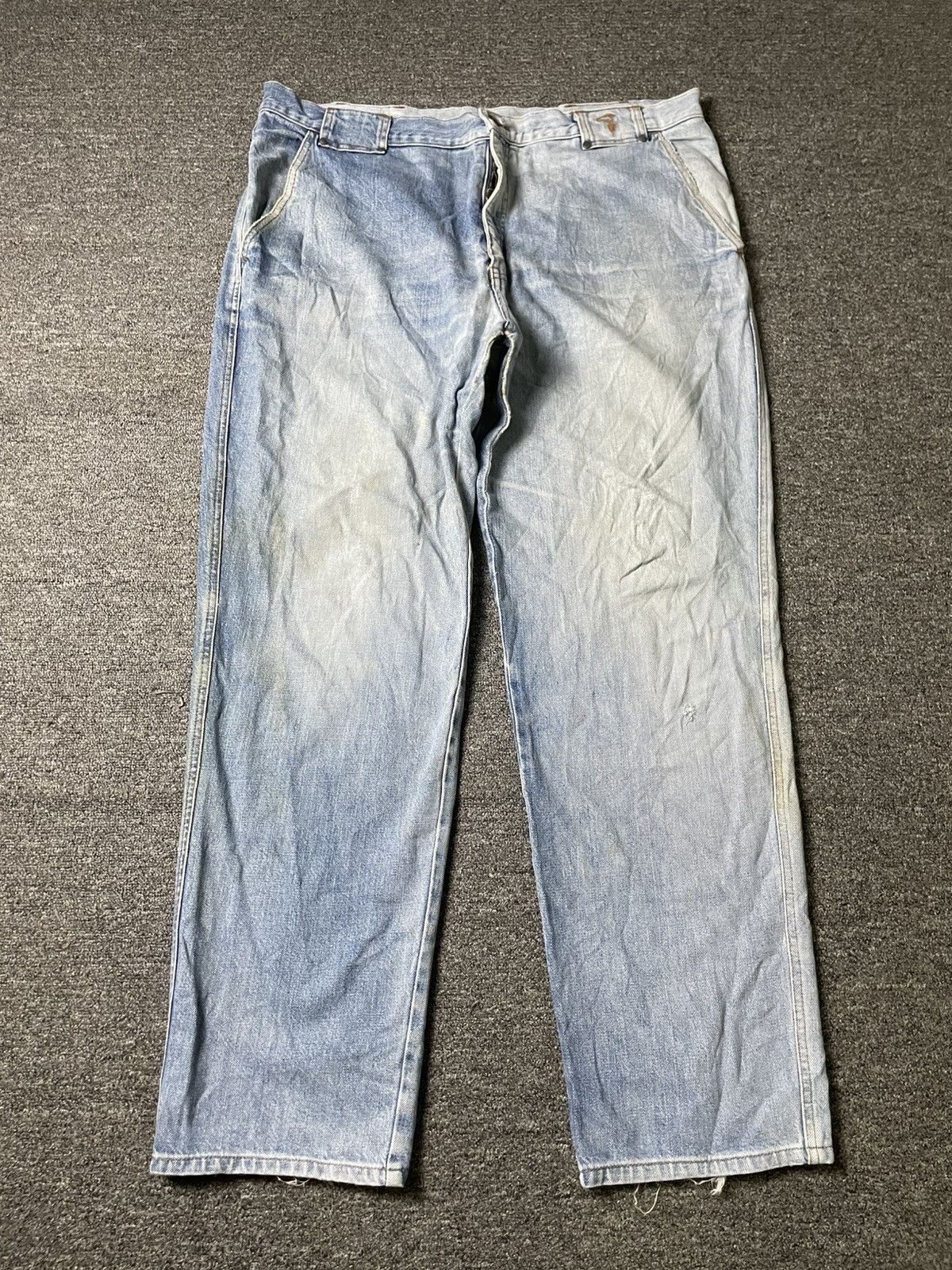 Trussardi × Vintage TRUSSARDI Men’s Tapered Distressed Denim Jeans (106) Size US 40 / EU 56 - 1 Thumbnail
