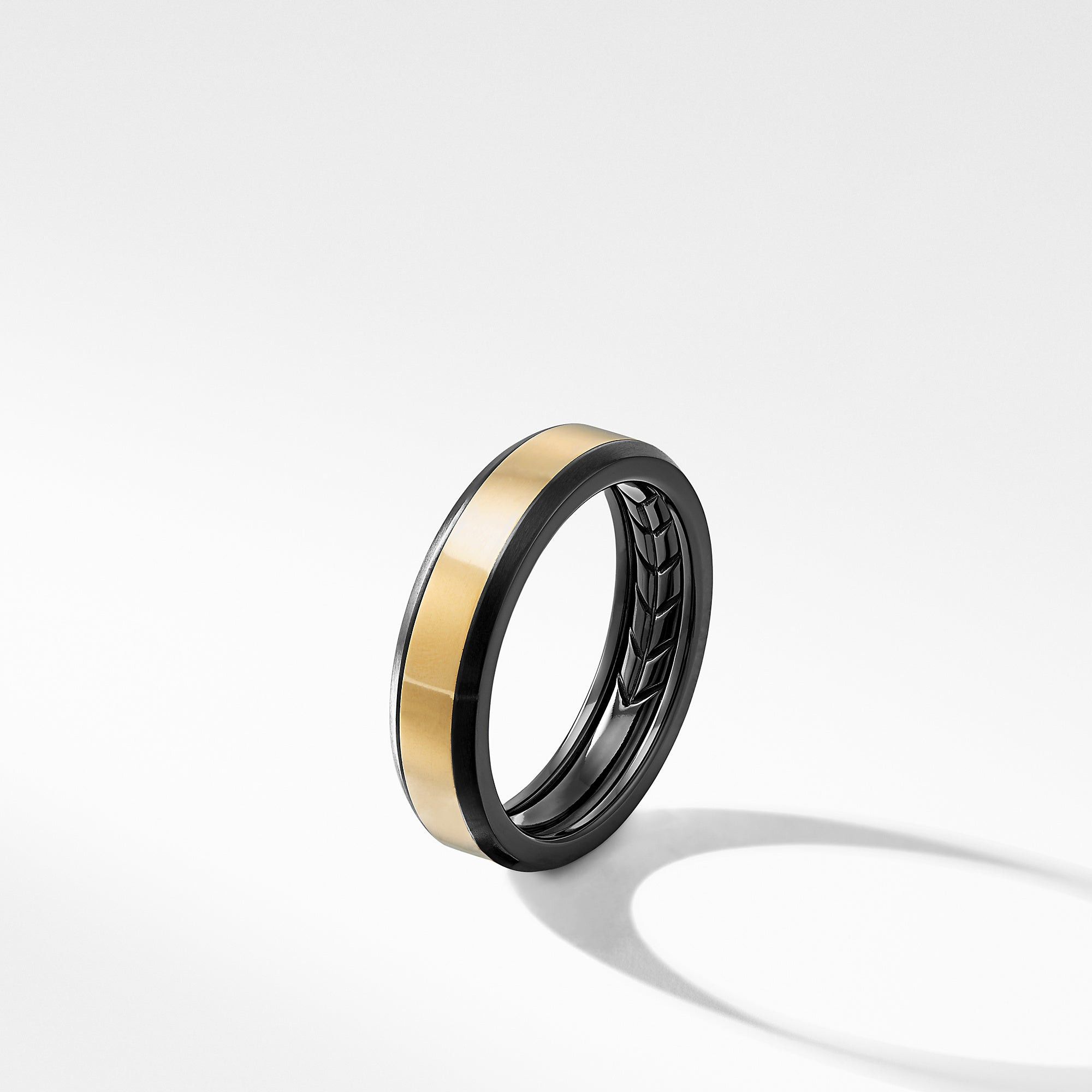 David Yurman o1w1db10325 Size:OS/ Beveled Band Ring in Black/Golden Size ONE SIZE - 2 Thumbnail