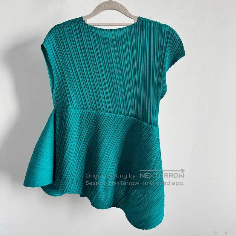 Issey Miyake Issey Miyake Blue Short Sleeve Size L / US 10 / IT 46 - 2 Thumbnail