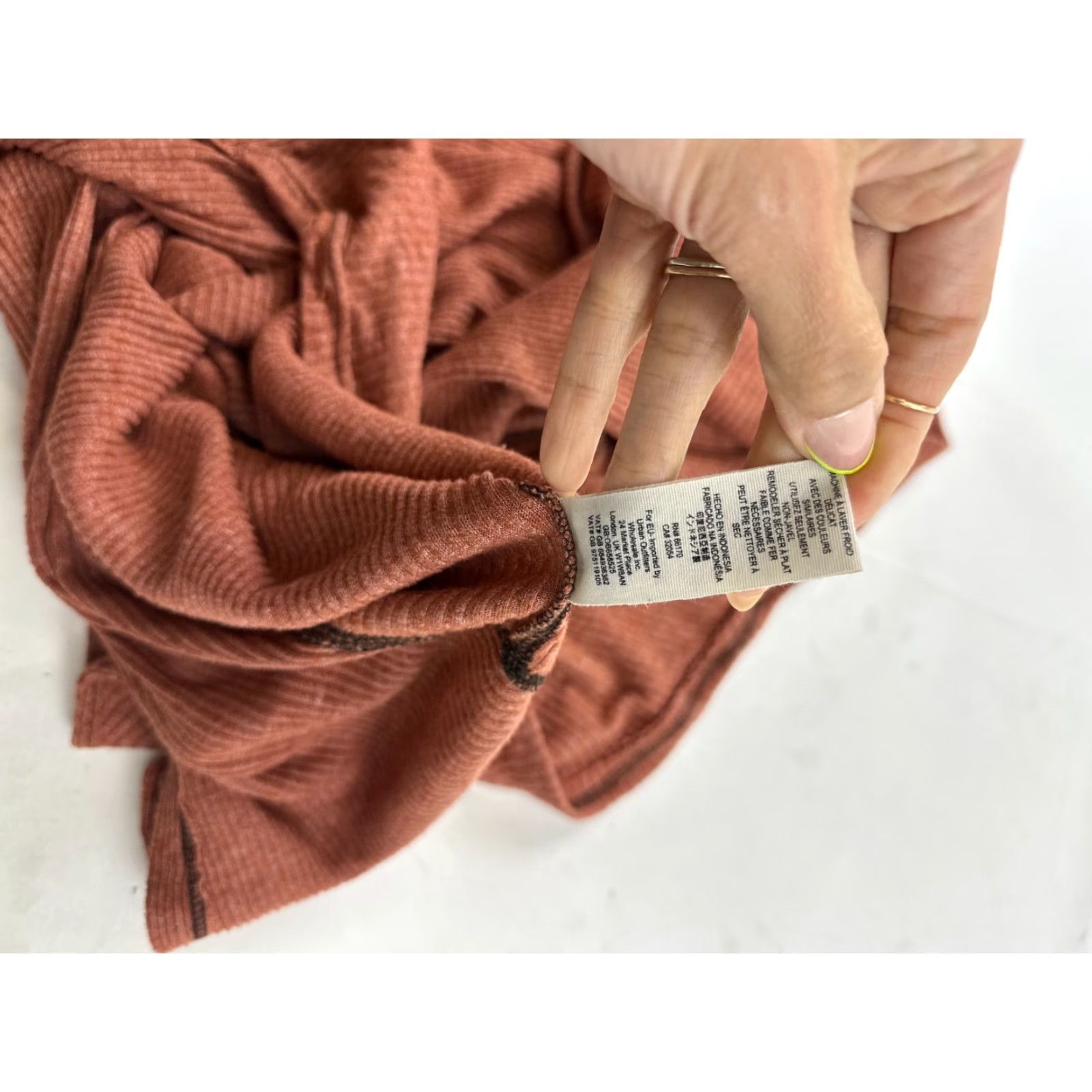 Free People Free People Shirt Womens Large Brown Ribbed Long Sleeve Londontown We The Free Size L / US 10 / IT 46 - 6 Thumbnail