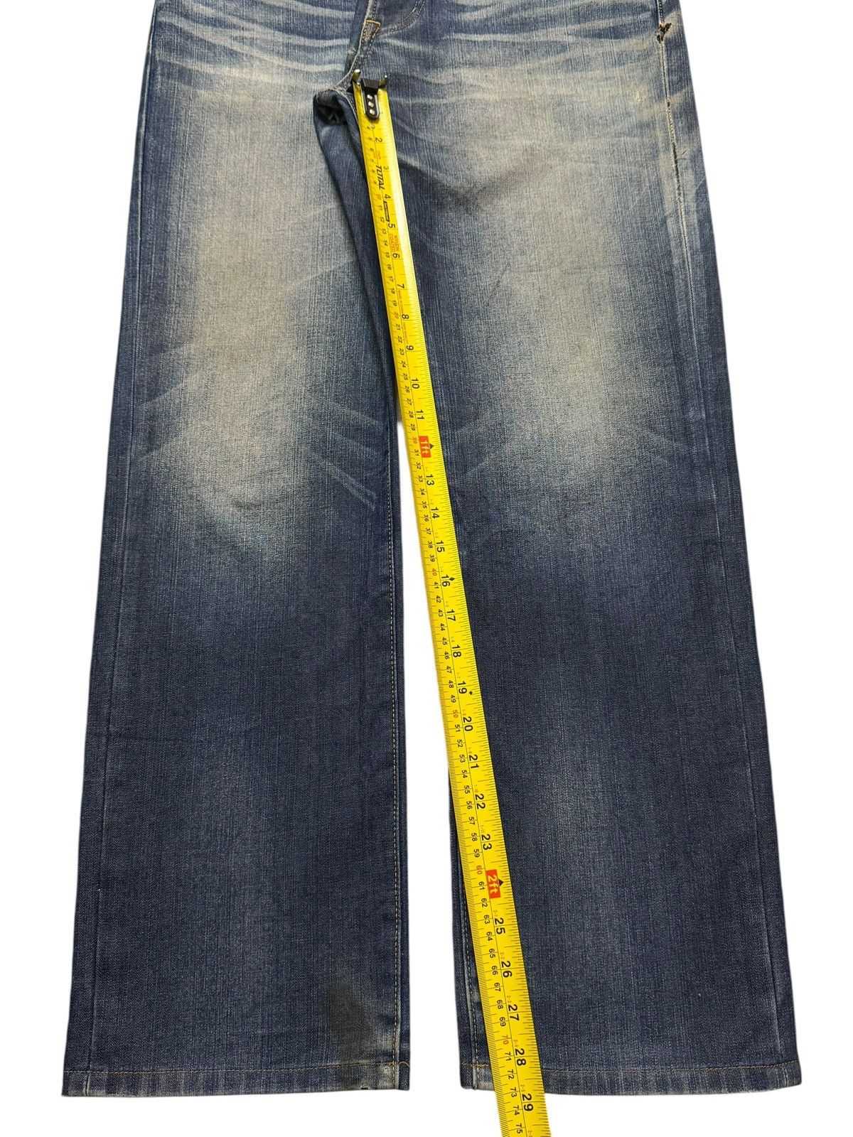 Uniqlo Vintage Y2K Japanese Uniqlo Blue Faded Whiskers Straight Leg Size US 32 / EU 48 - 9 Thumbnail