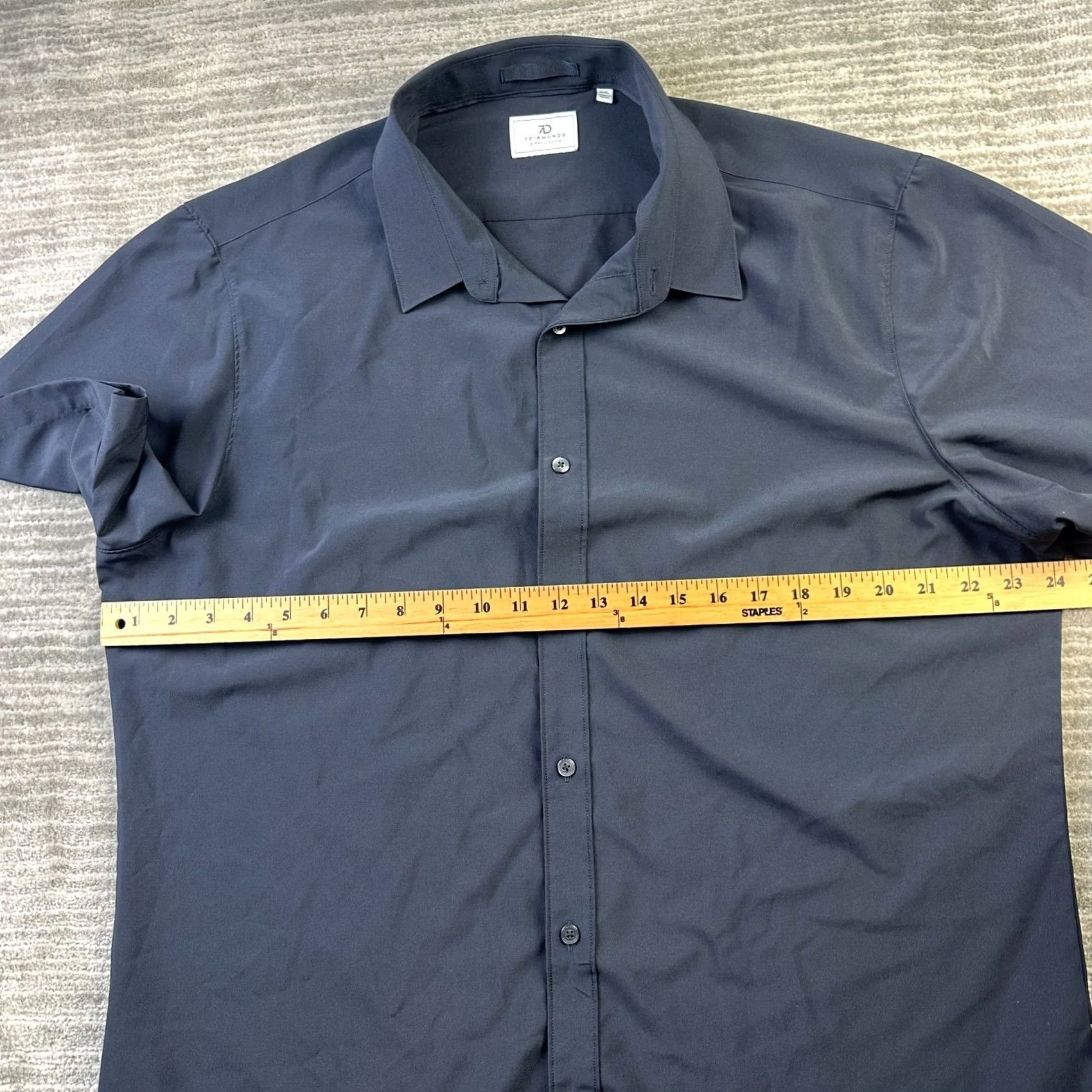 Vintage 7 Diamonds Mens Blue Button Up Shirt 2XL 4 Way Stretch Performance Size US XXL / EU 58 / 5 - 7 Thumbnail