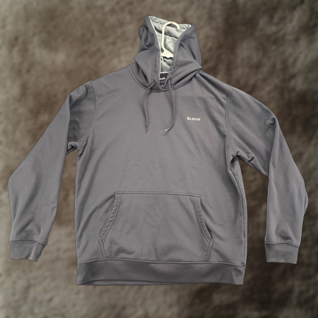 Reebok Reebok Hoodie Mens Medium Gray Pullover Active Drawstring Pocket Hooded Outdoor Size US M / EU 48-50 / 2 - 1 Thumbnail