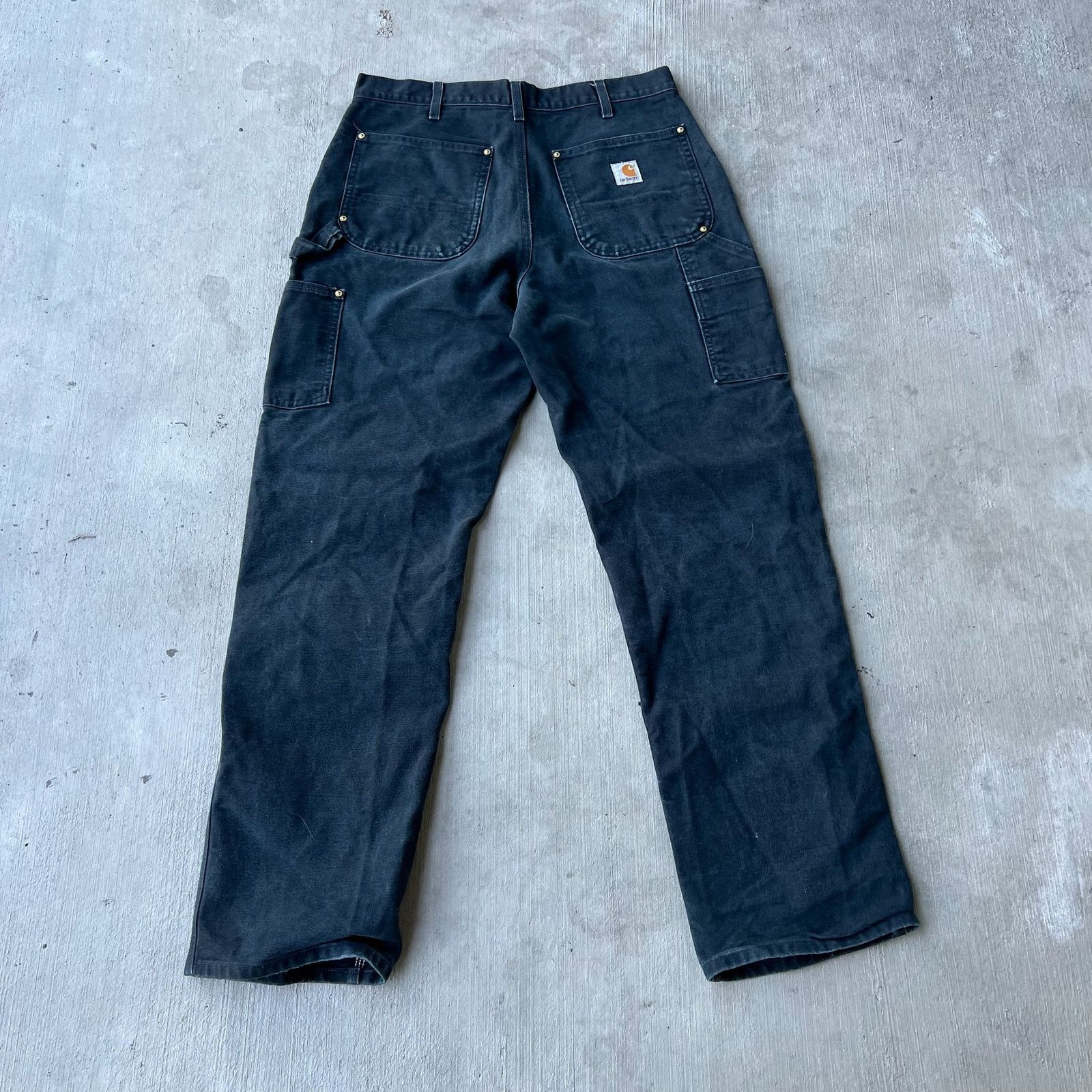 Carhartt × Vintage Carhartt faded black double knee work wear carpenter pants Size US 31 - 5 Thumbnail