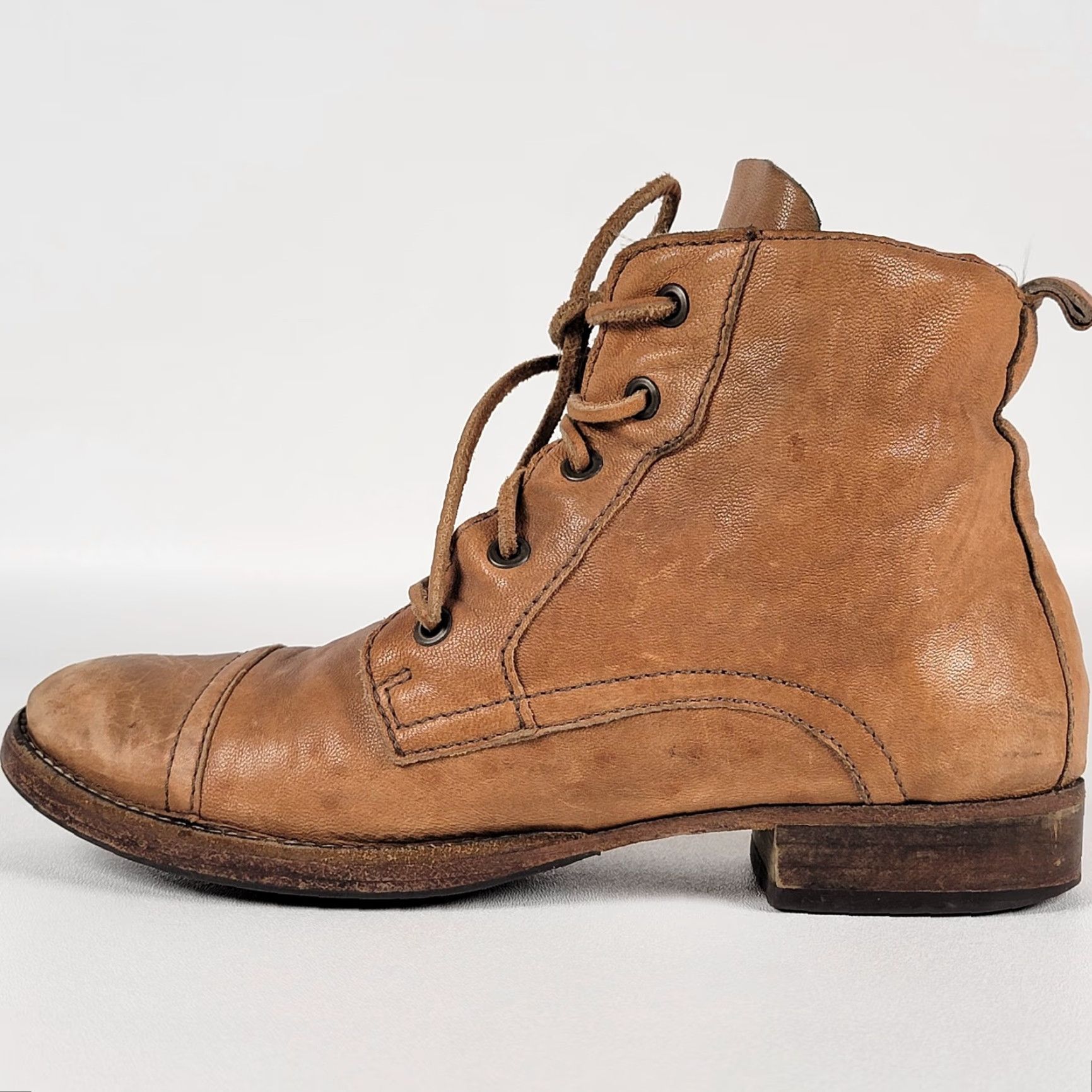 Vintage Bed-Stü Captoe Ankle Boots Mens 38 Brown Tan Leather Leather Cap Toe Boots Mens Shoes Size US 6 / EU 39 - 7 Thumbnail