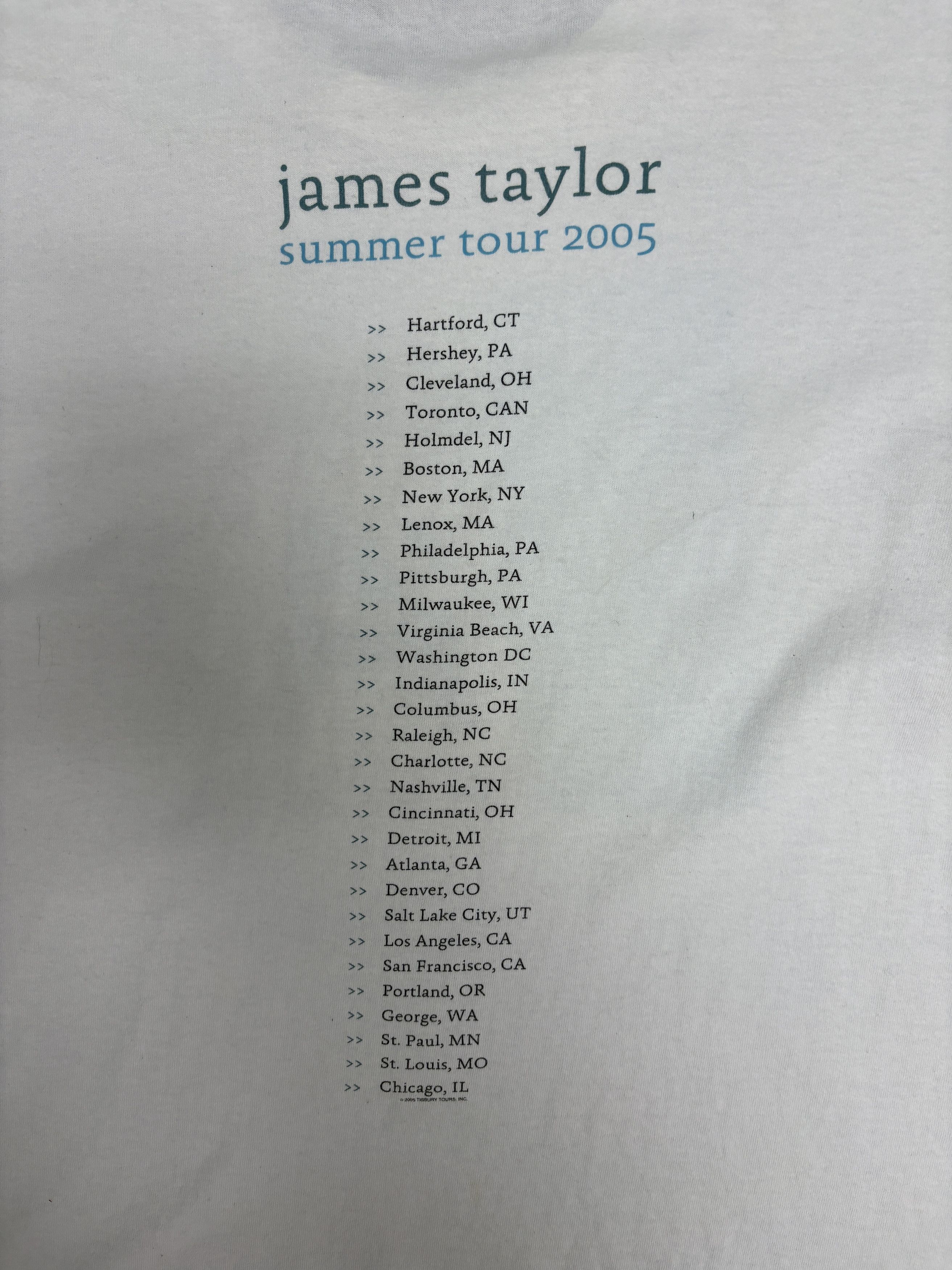 Vintage James Taylor Summer Tour 2005 Vintage White T-Shirt Tee Size US M / EU 48-50 / 2 - 5 Thumbnail