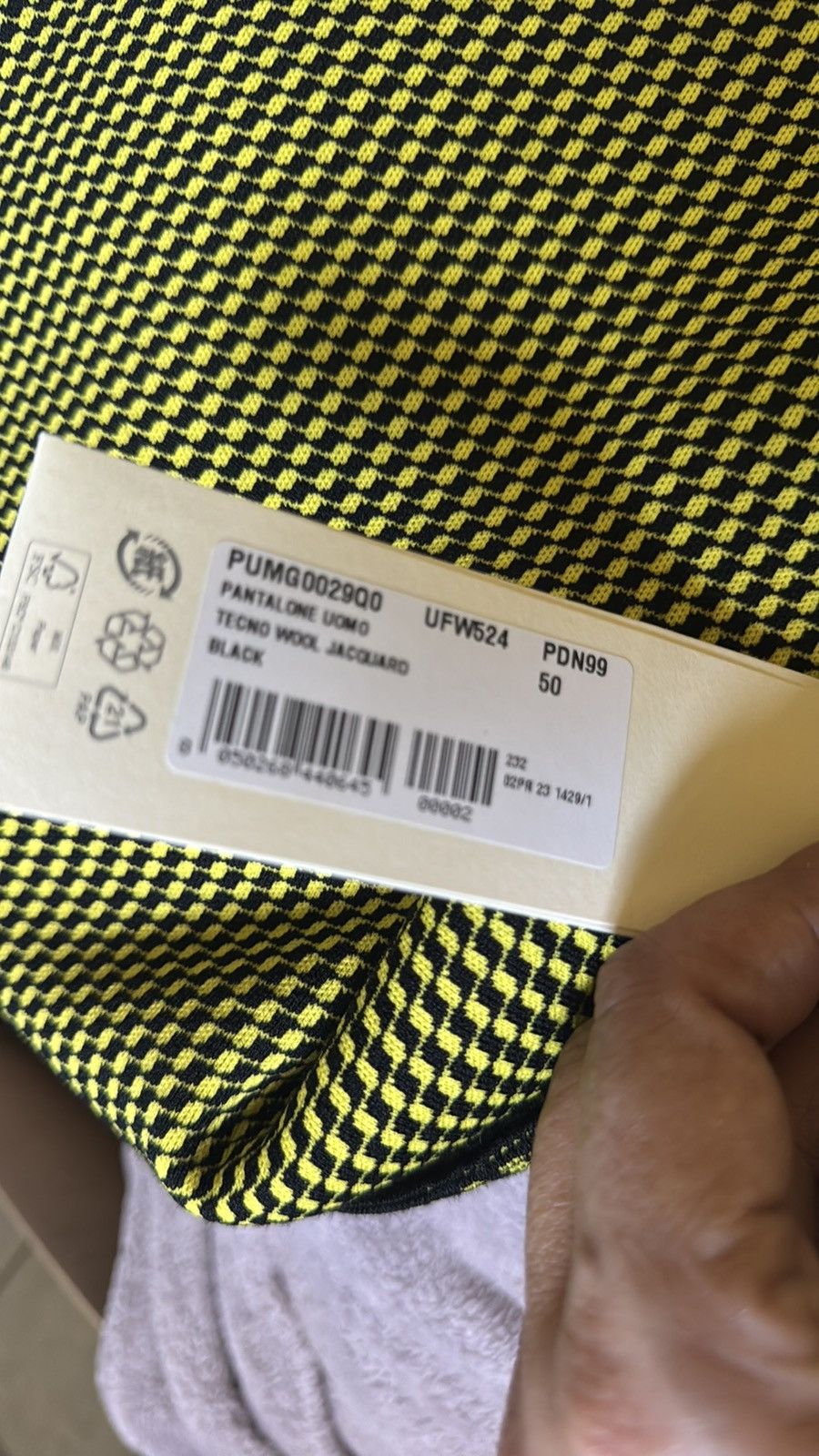 Marni Marni trouser pants black yellow herringbone wool SF2023 Size 40R - 5 Thumbnail