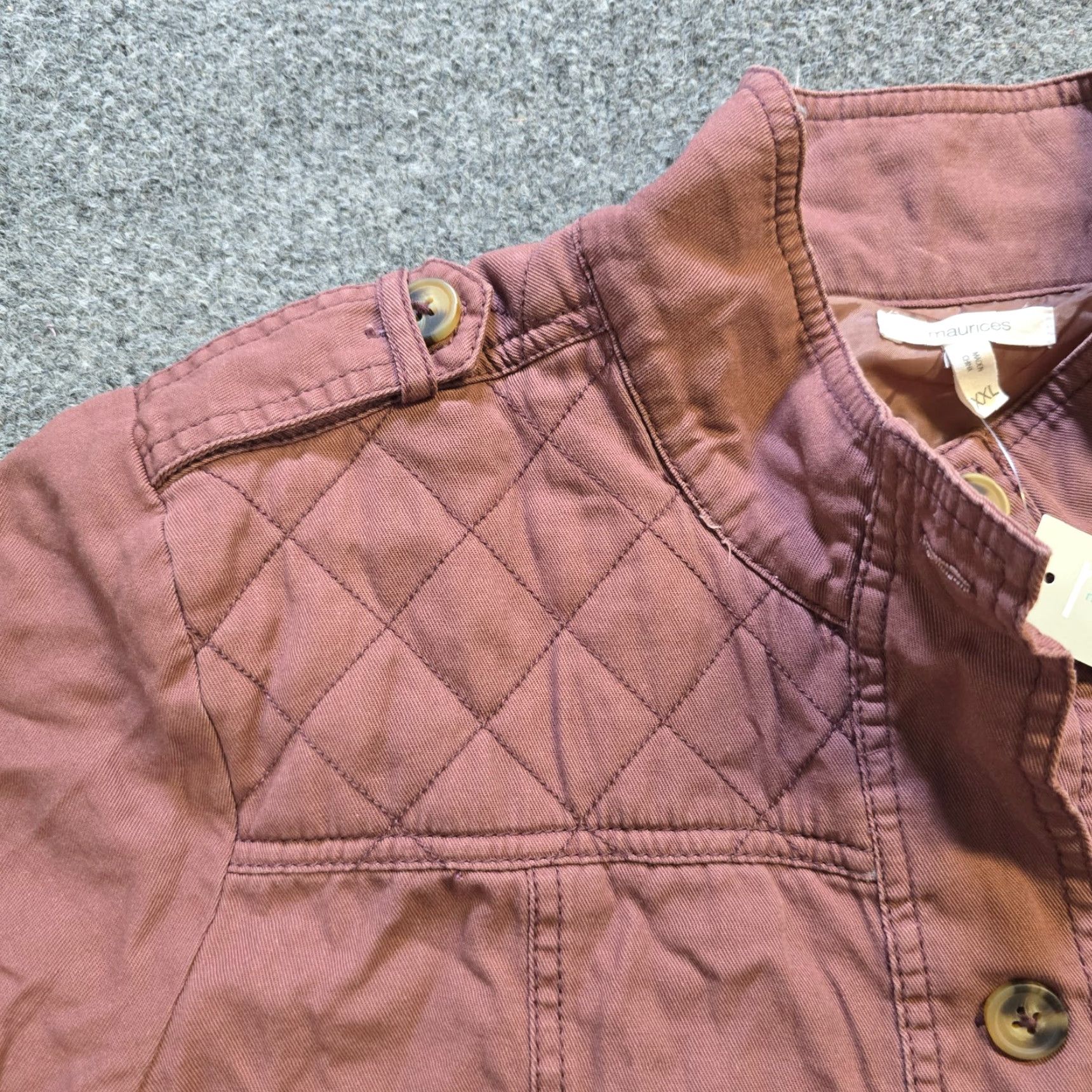 Vintage Maurices Jacket Womens 2XL Brown Orange Military Quilted Casual Capsule Jacket Size XXL / US 16-18 / IT 52-54 - 4 Thumbnail