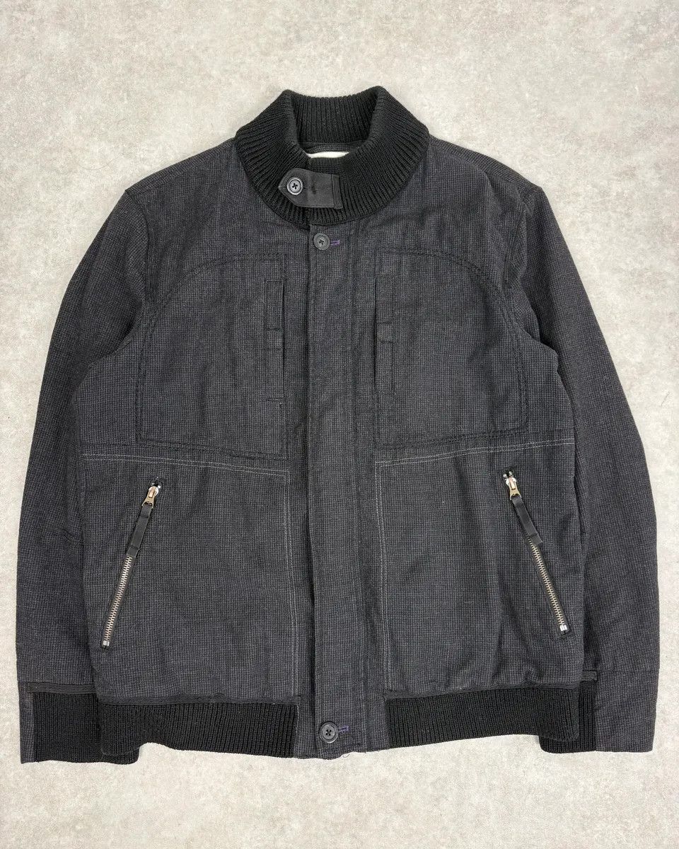 Marithe + Francois Girbaud 2000s Marithé + François Girbaud Grey Ribbed Wool Bomber Jacket Size US M / EU 48-50 / 2 - 1 Thumbnail