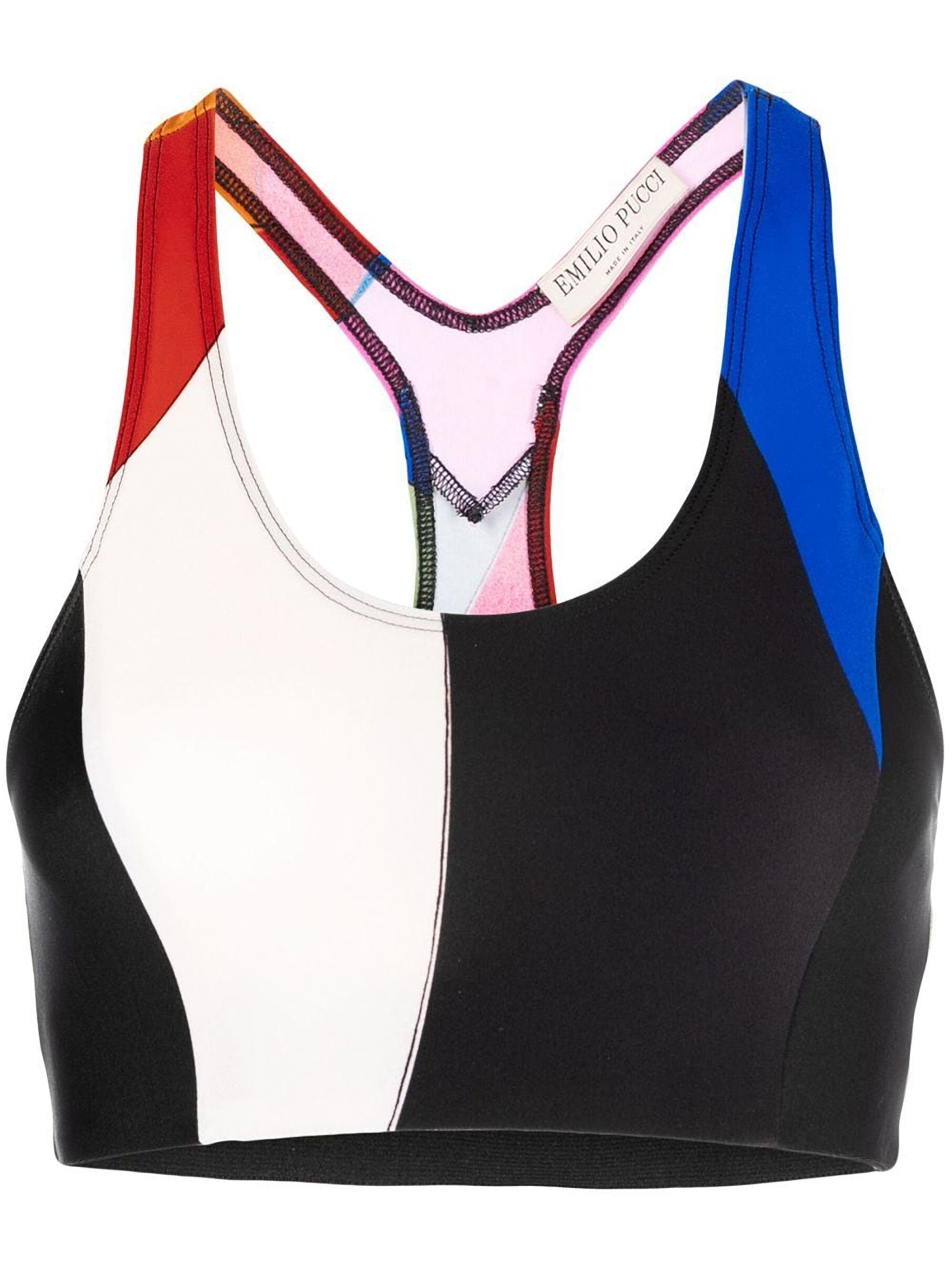 Emilio Pucci o1mle1224 Print Racerback Crop Top in Multicolor Size M / US 6-8 / IT 42-44 - 1 Thumbnail