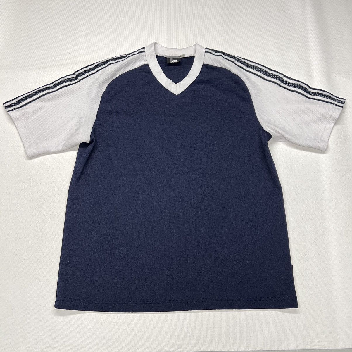 No Fear × Vintage VTG No Fear Jersey Shirt Blue White Short Sleeve Stripe Y2K Size US M / EU 48-50 / 2 - 1 Thumbnail