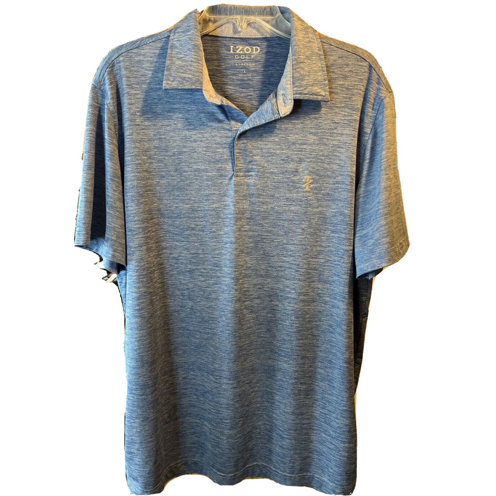 Izod IZOD GOLF Men’s Size L Blue SS Button Polyester Polo Shirt Size US L / EU 52-54 / 3 - 1 Thumbnail