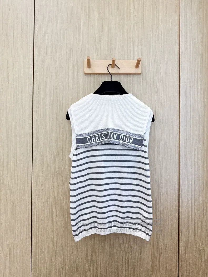 Dior Dior Navy-style shawl V-neck sleeveless Size XS / US 0-2 / IT 36-38 - 3 Thumbnail