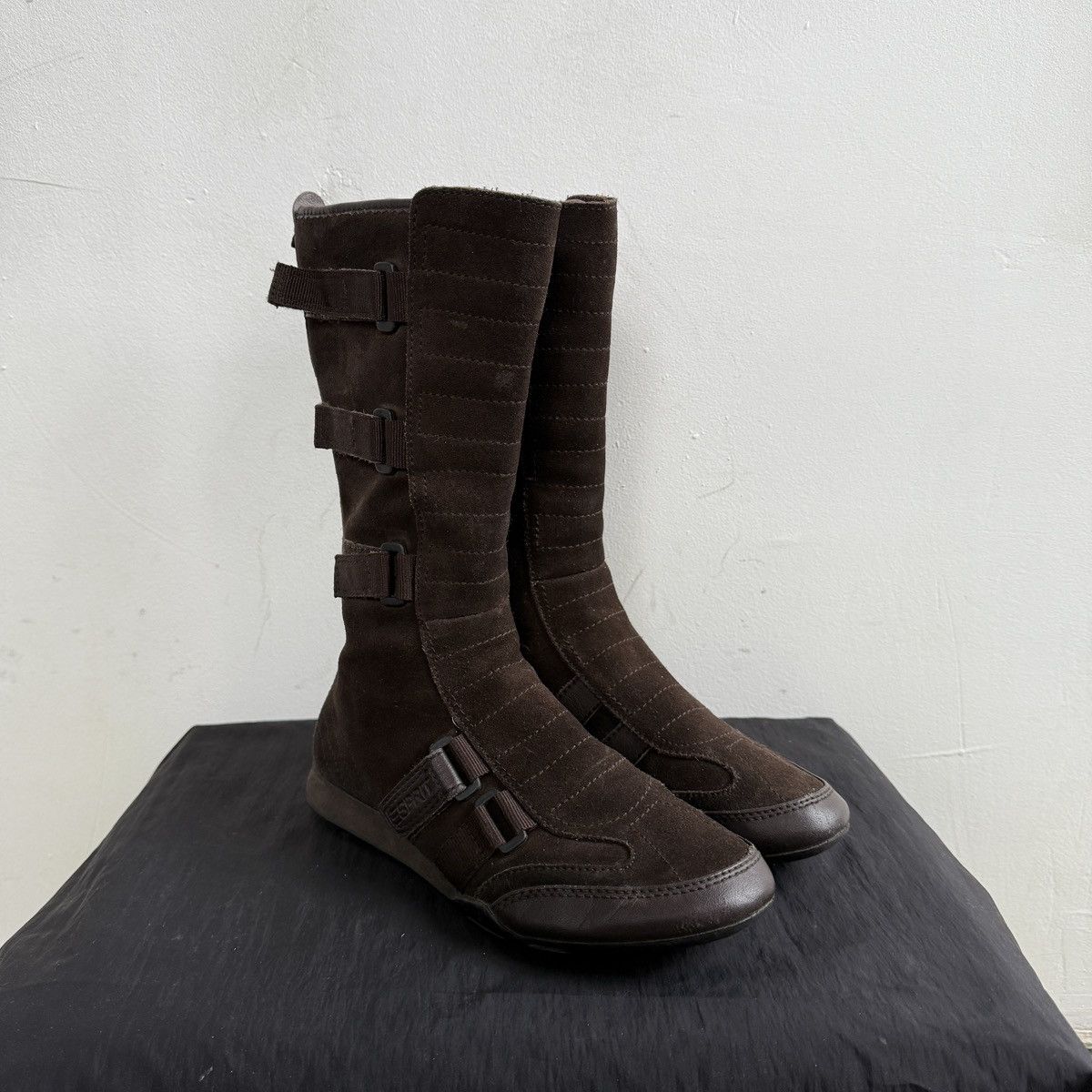 Esprit Esprit Y2K Suede Biker Knee High Boots Size US 6 / IT 36 - 3 Thumbnail