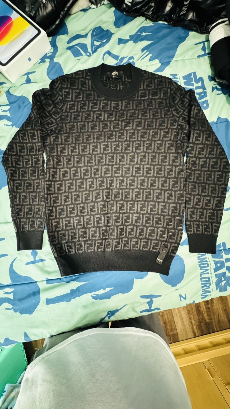 Fendi Fendi FF Logo Monogram Knit Sweater – Black/Brown Crewneck Size US M / EU 48-50 / 2 - 1 Thumbnail