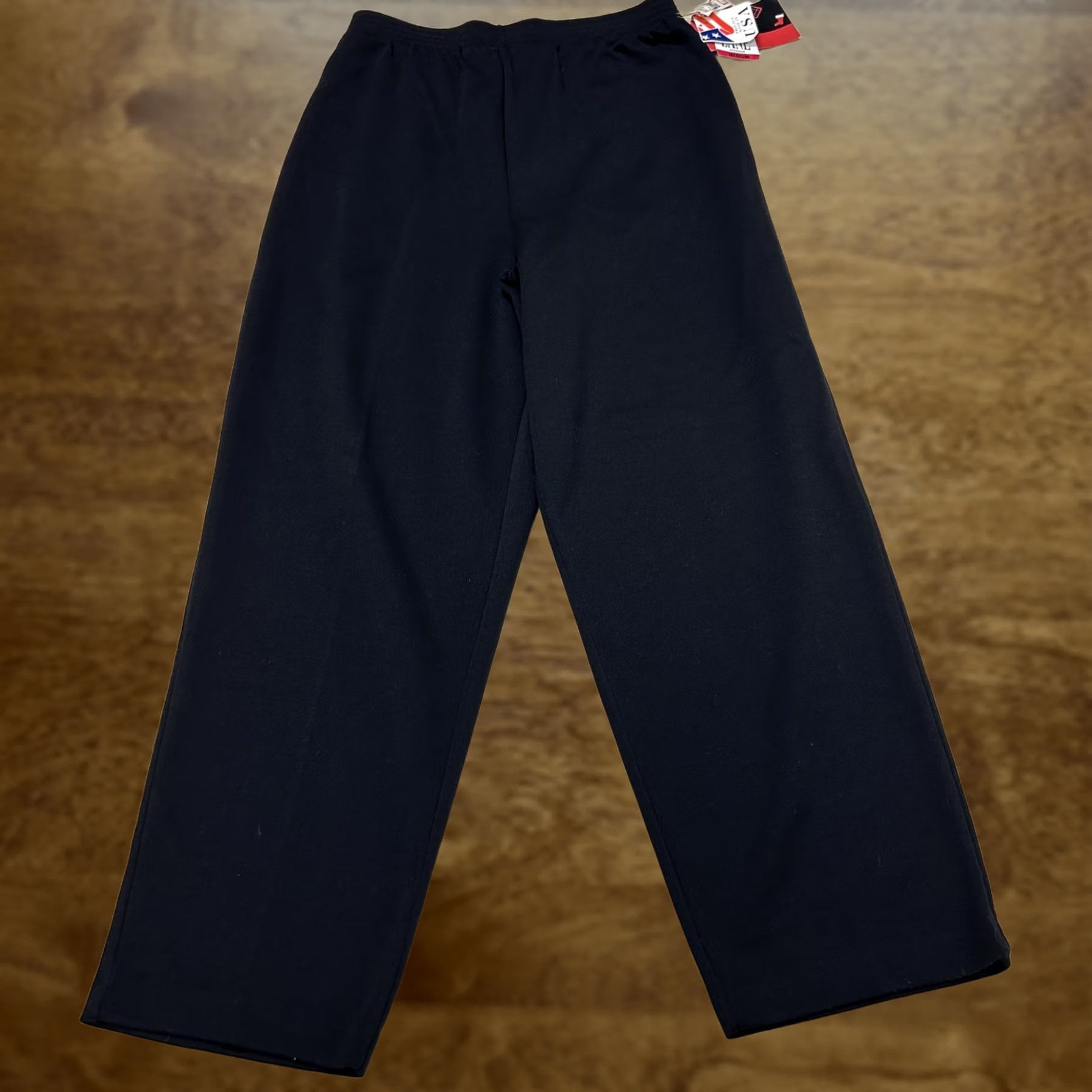 Vintage Vintage Sweatpants Womens M Black Knit Elastic Waist Pull On Lounge Cricket Lane Size 32" / US 10 / IT 46 - 1 Thumbnail