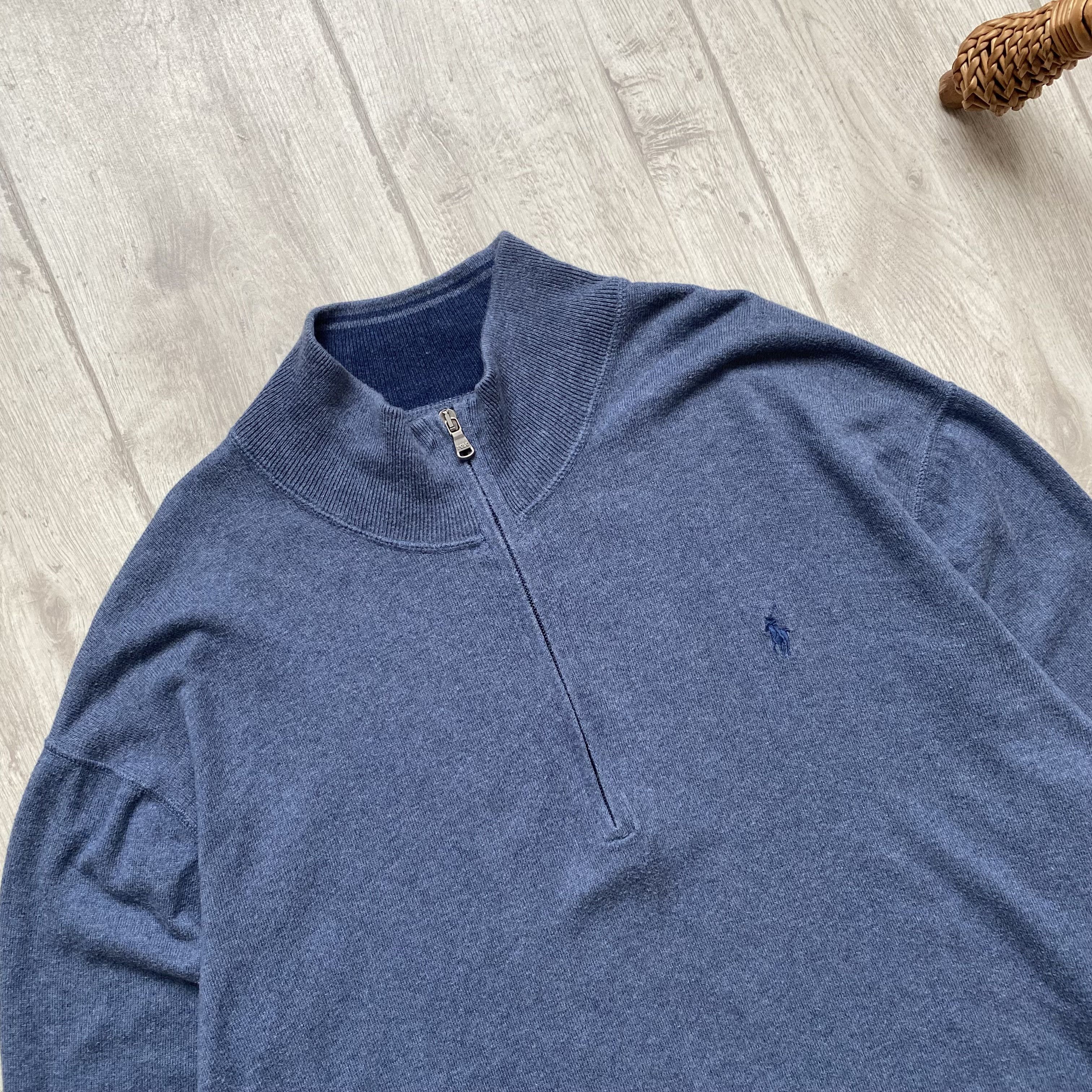 Polo Ralph Lauren Polo Ralph Lauren Vintage 1\4 Quarter Zip Light Sweater Size US XXL / EU 58 / 5 - 2 Thumbnail
