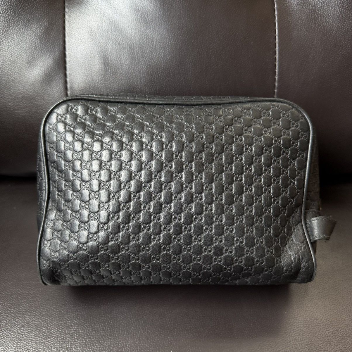 Gucci Gucci - Microguccissima Calfskin Black Toiletry Bag Size ONE SIZE - 2 Thumbnail