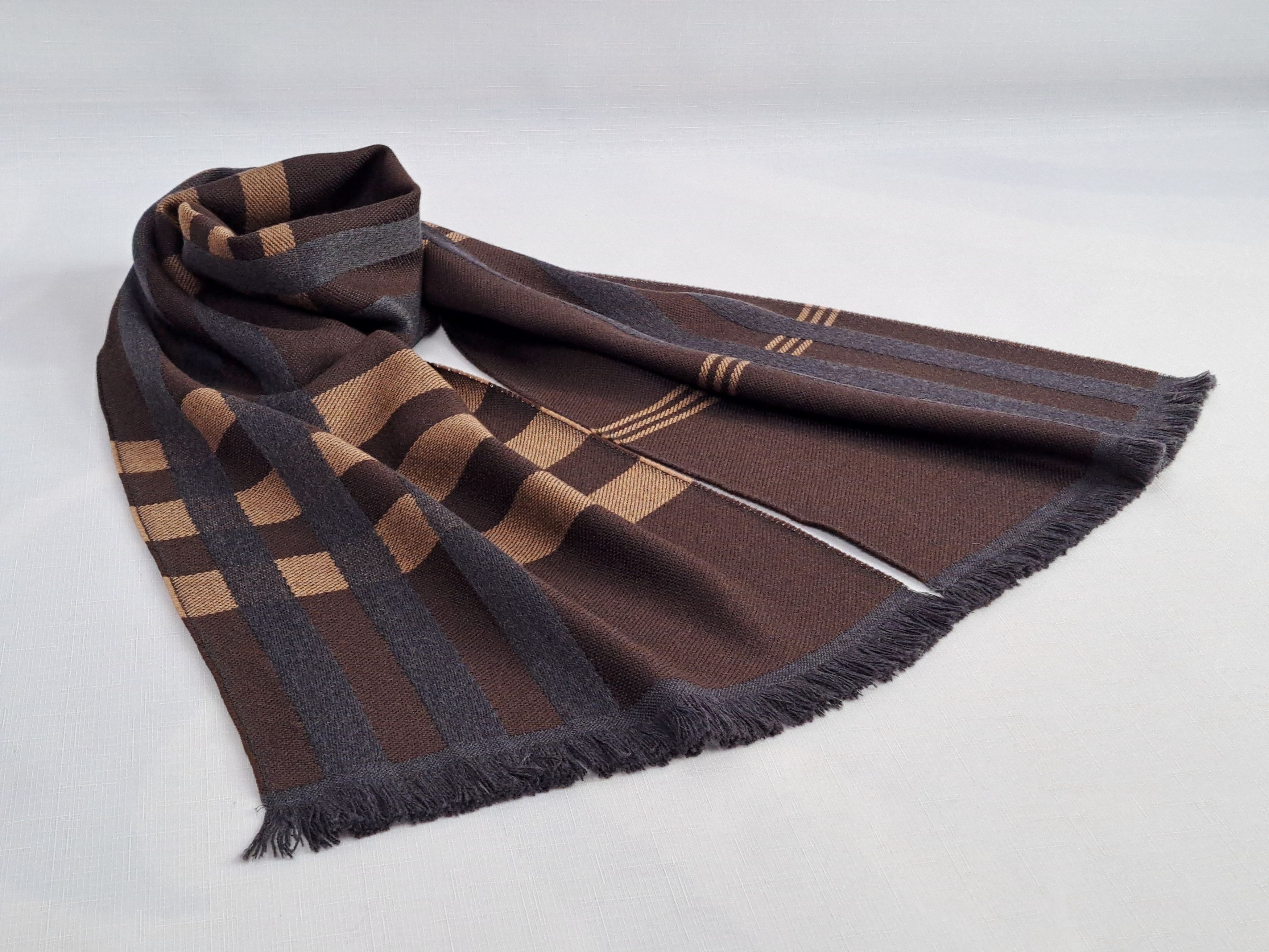 Ermenegildo Zegna ERMENEGILDO ZEGNA stripe fringed wool scarf. Size ONE SIZE - 6 Thumbnail