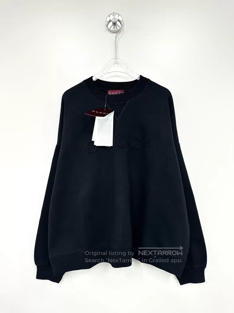 Gucci Gucci Black embroidered logo long-sleeved sweatshirt Size US M / EU 48-50 / 2 - 1 Thumbnail