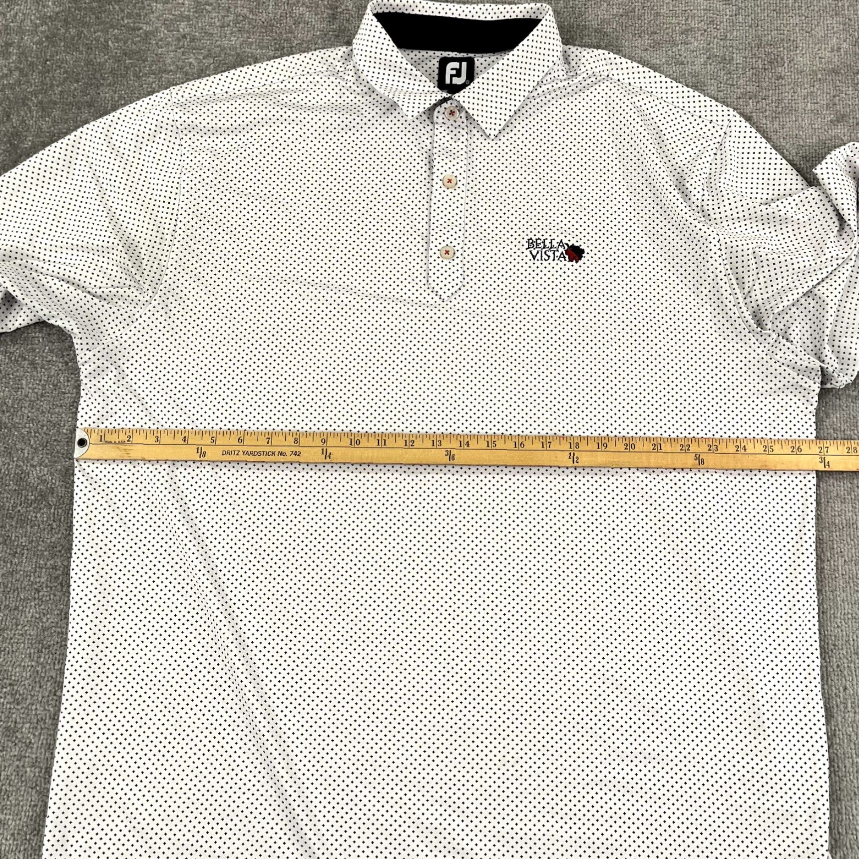 Footjoy FootJoy Polo Shirt Mens 2XL White Geometric Classic Sport Shirt Men Adjustable Stretch Size US XXL / EU 58 / 5 - 5 Thumbnail