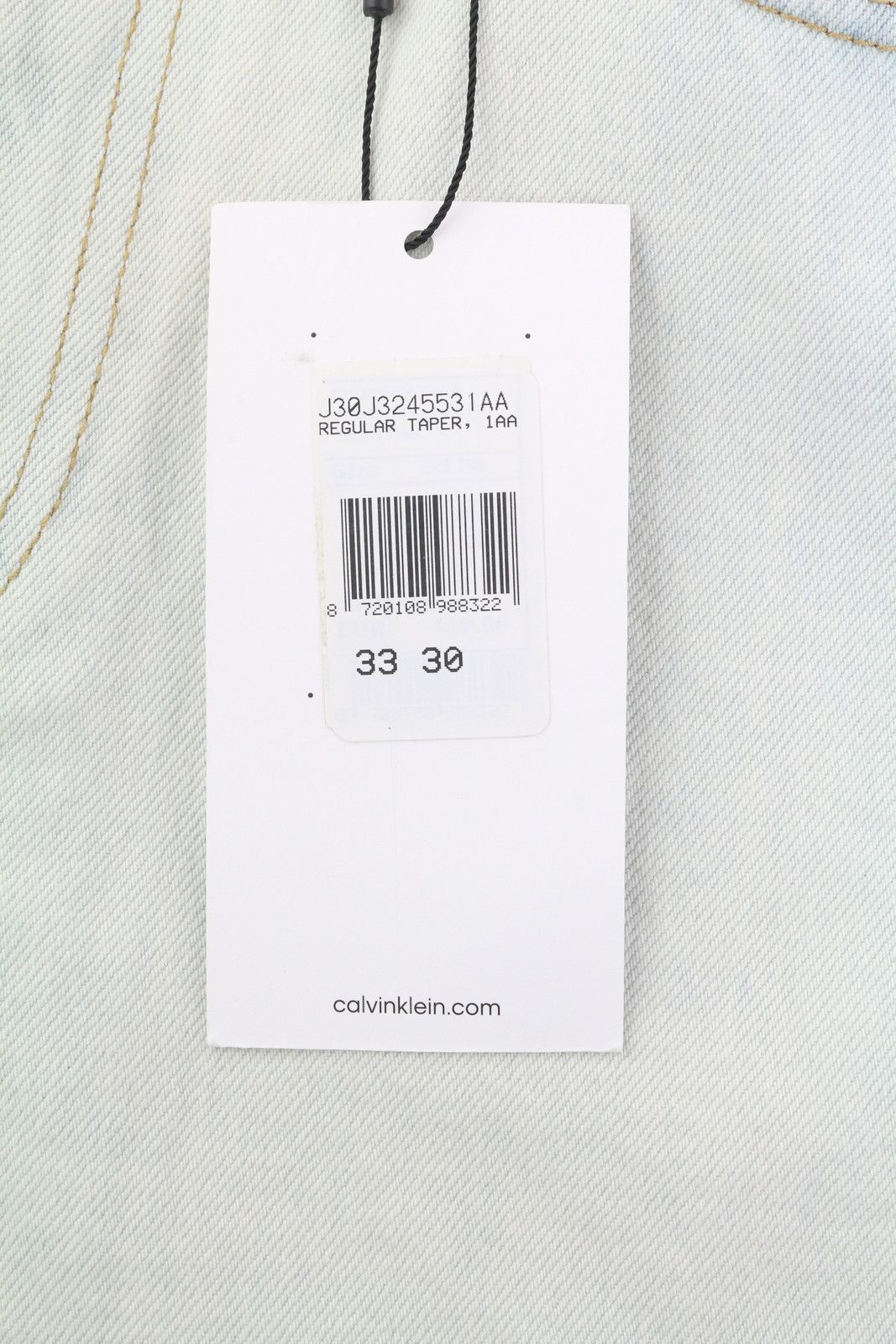 Calvin Klein REGULAR TAPER W33/L30 Light Blue Washed Zip Fly Denim 85325 Size US 33 - 7 Thumbnail