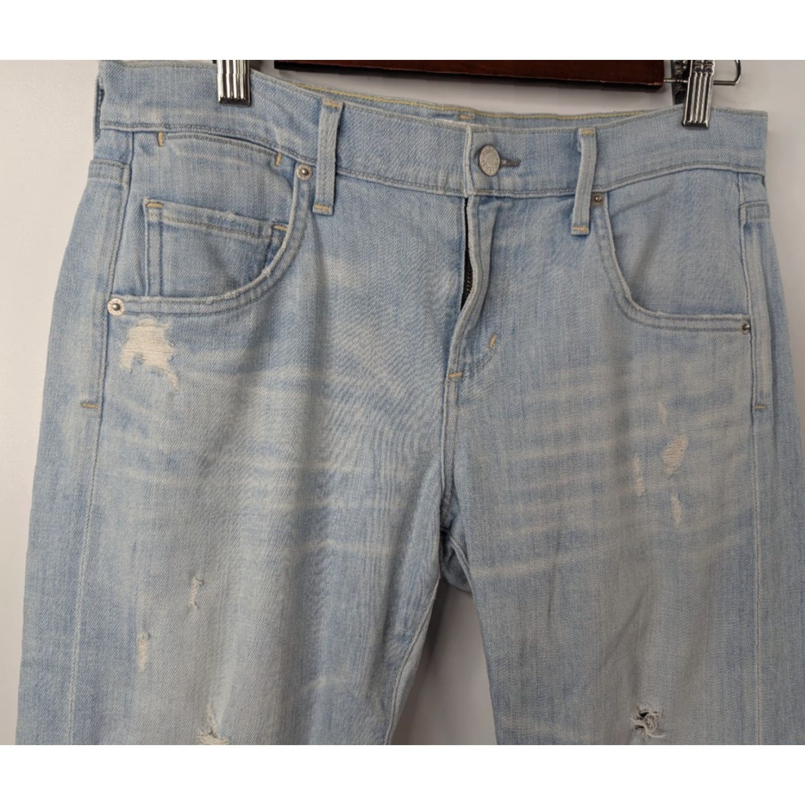 Agolde AGOLDE Jeans Women's Slim Distressed Boyfriend Isabel 26 Blue Cotton Machine Washable 015 A-Series Size 26" / US 2 / IT 38 - 2 Thumbnail
