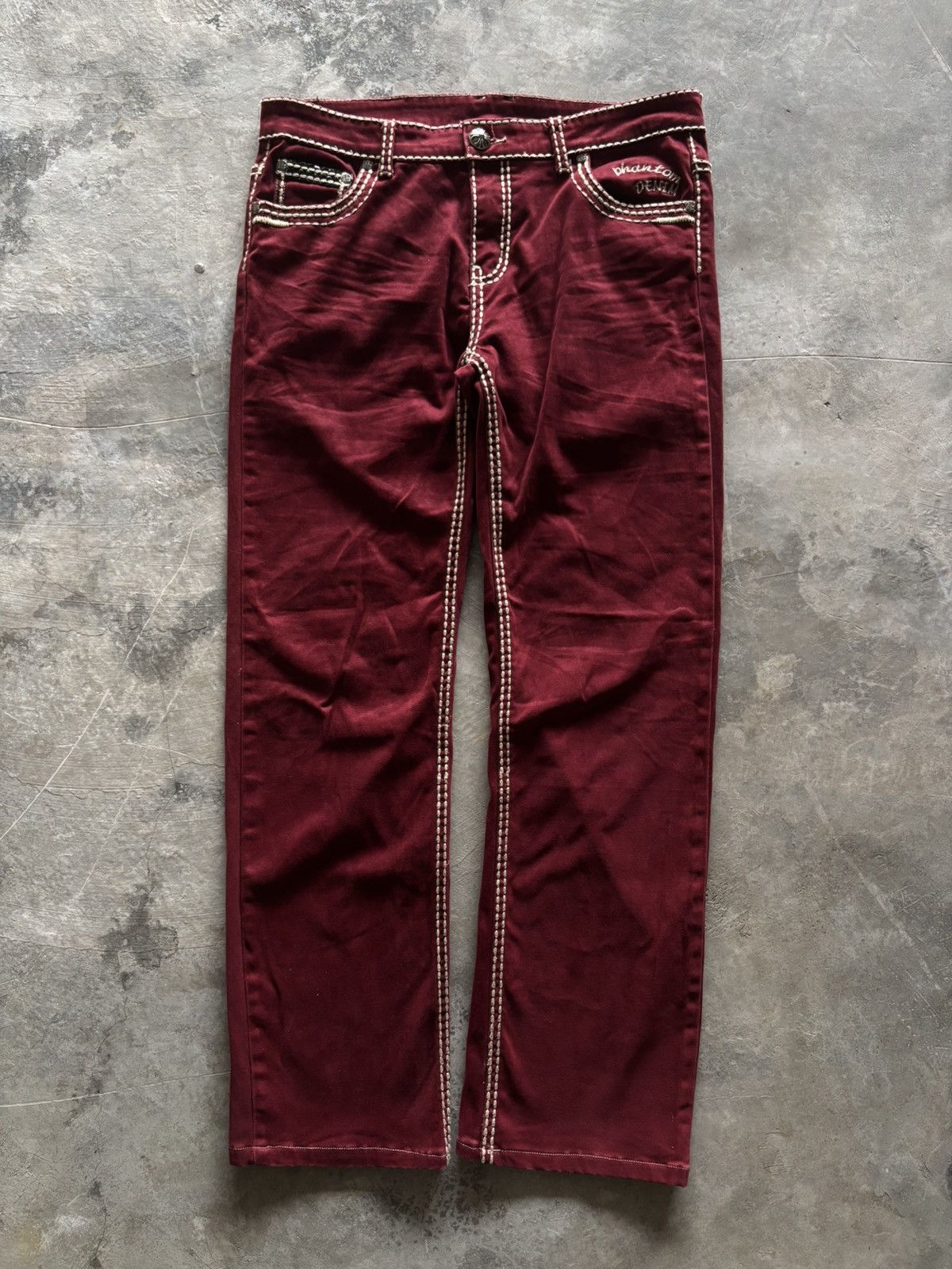 Japanese Brand PHANTOM DENIM chrome hearts inspired style cross punk goth Size US 34 / EU 50 - 2 Thumbnail
