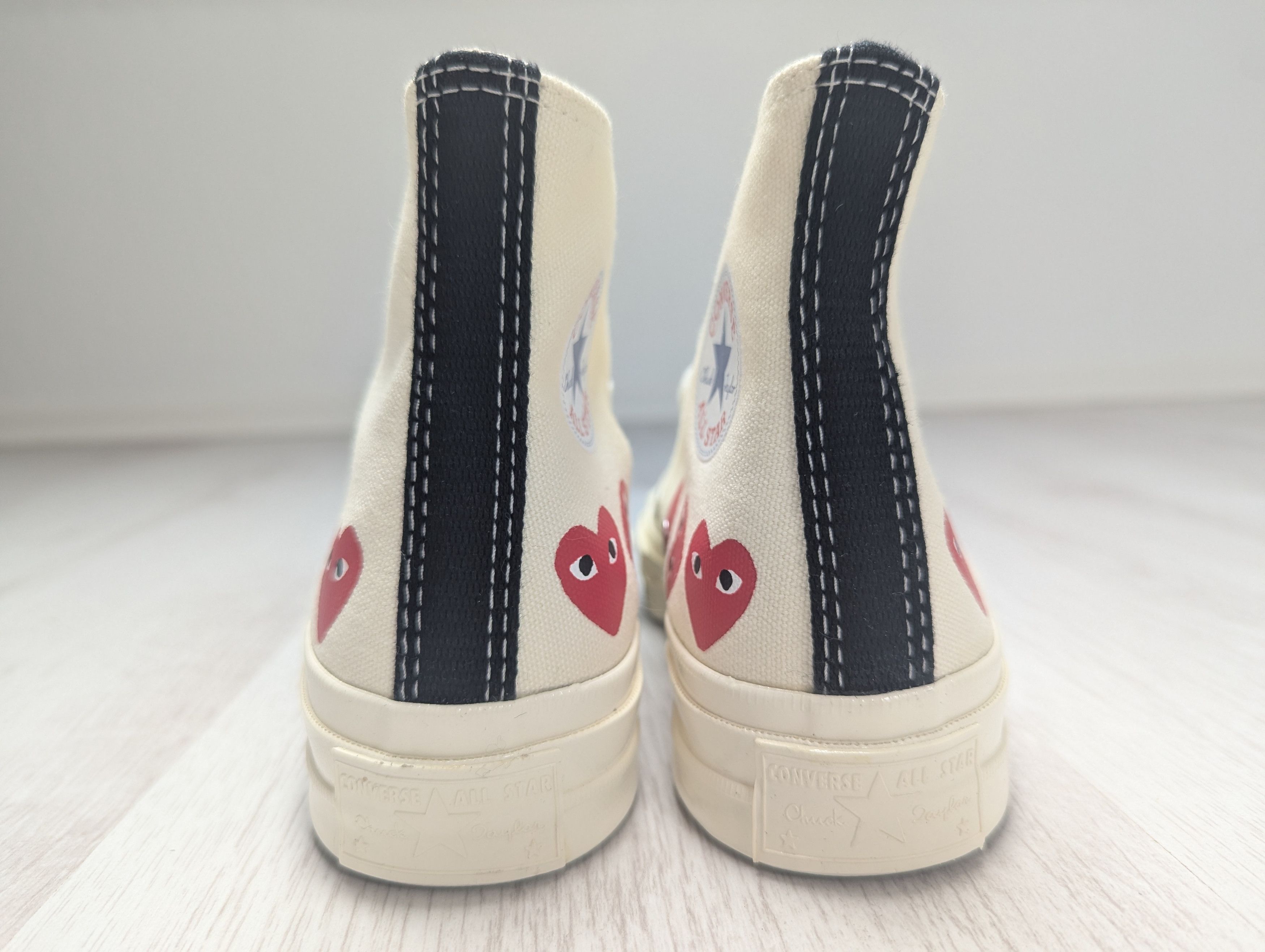 Comme des Garcons PLAY × Converse Converse Chuck Taylor All Star High Comme Garcons White Red Size US 5 / IT 35 - 7 Thumbnail