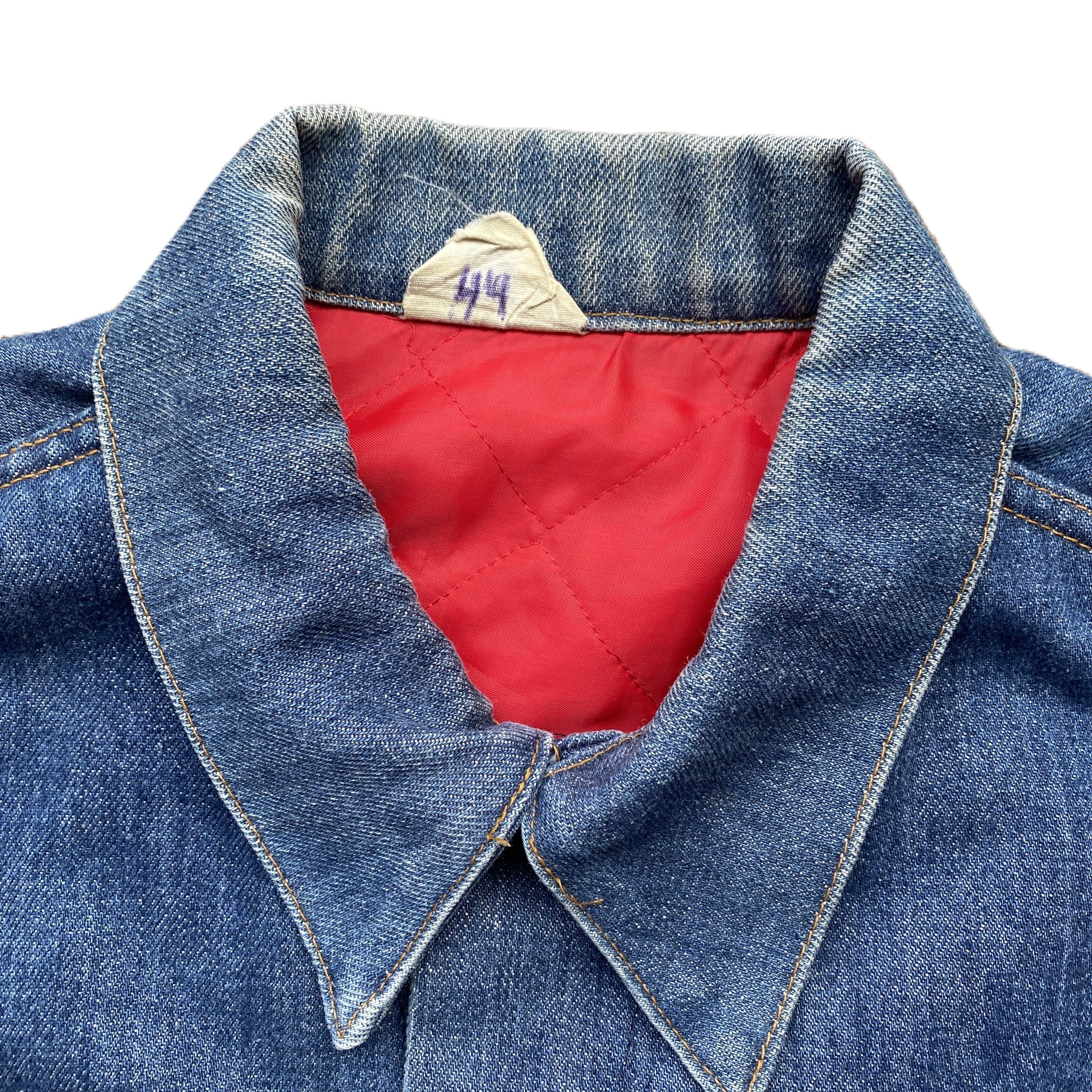 Vintage Vintage 70s Patched Denim Trucker Jacket Quilted Lined Size US L / EU 52-54 / 3 - 9 Thumbnail