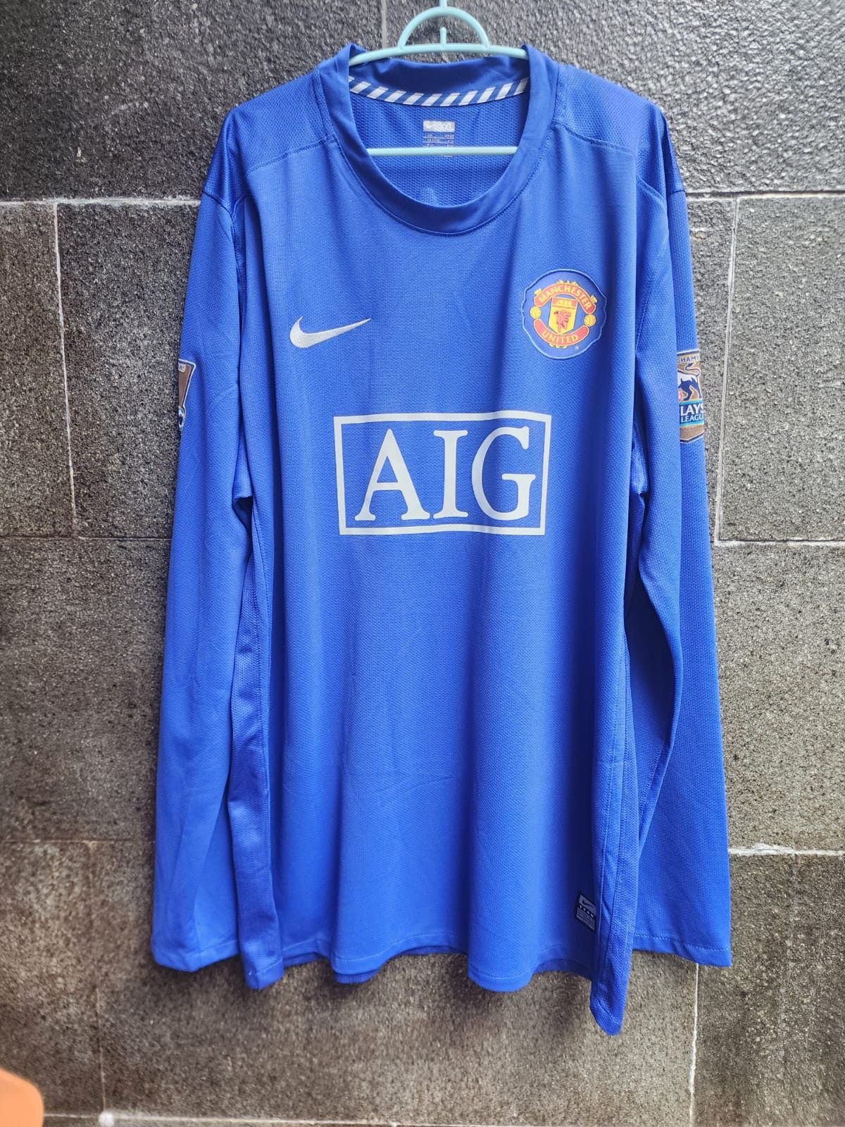 Image of Jersey Manchester United Third 2008/2009 Player Issue in Blue, Men's (Size 2XL)