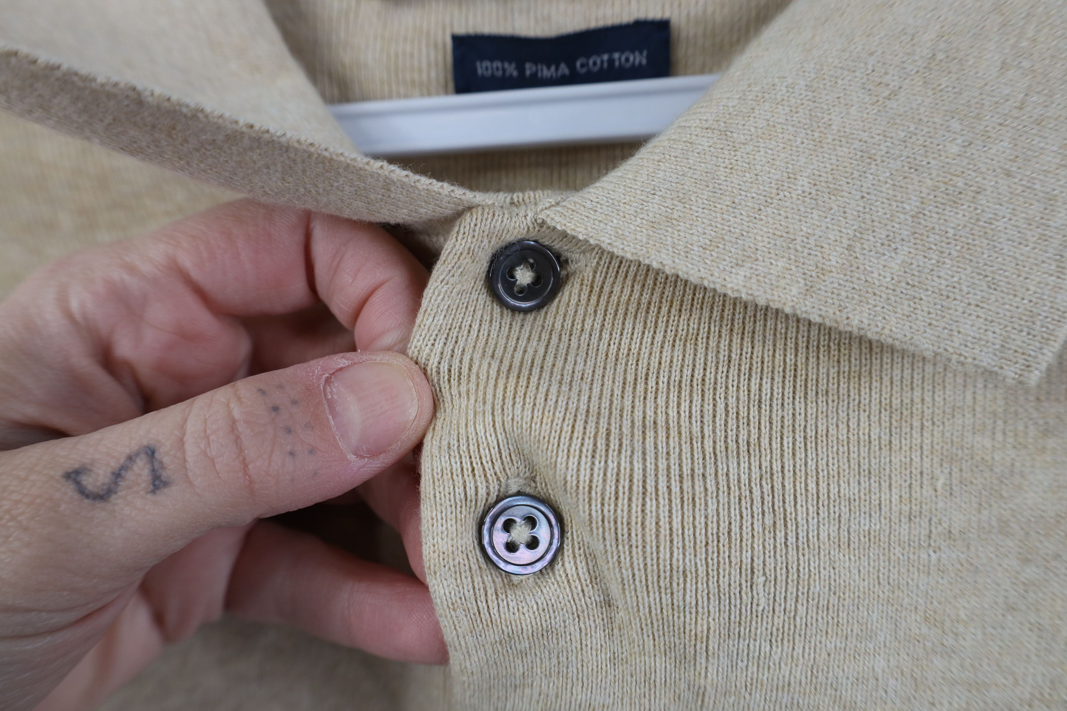 Ralph Lauren Vintage 90s Ralph Lauren Cotton Ribbed Knit Long Sleve Polo Size US M / EU 48-50 / 2 - 8 Thumbnail