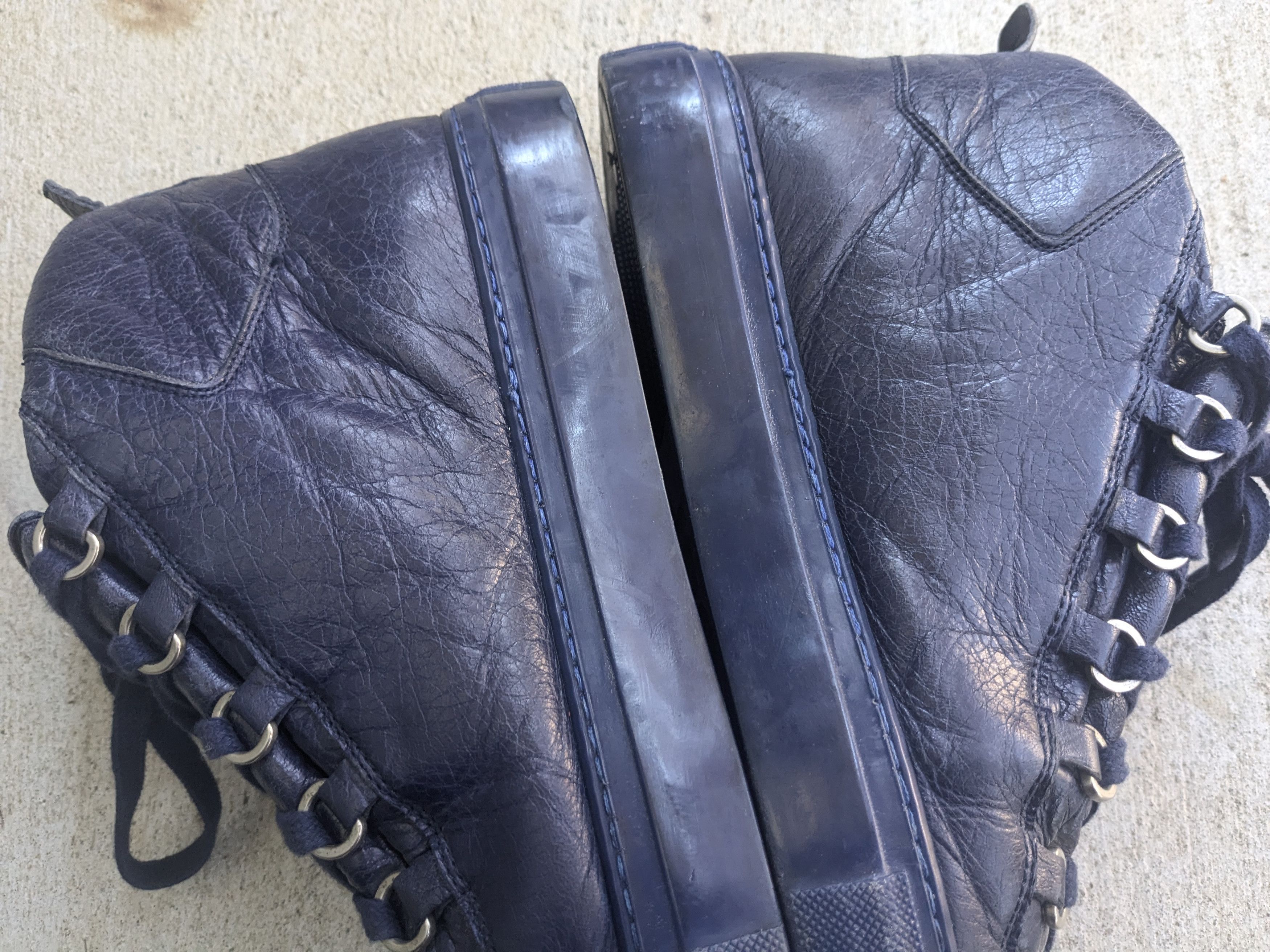 Balenciaga Balenciaga Arena Navy Blue Leather 9 High Tops Lace Up Size US 9 / EU 42 - 11 Thumbnail